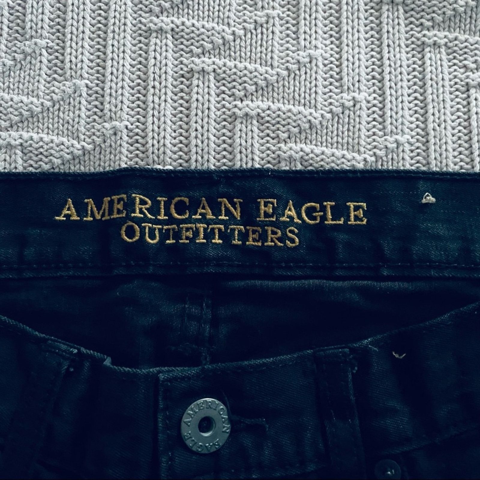 American Eagle Outfitters American Eagle black slim straight jeans Size US 31 - 5 Thumbnail