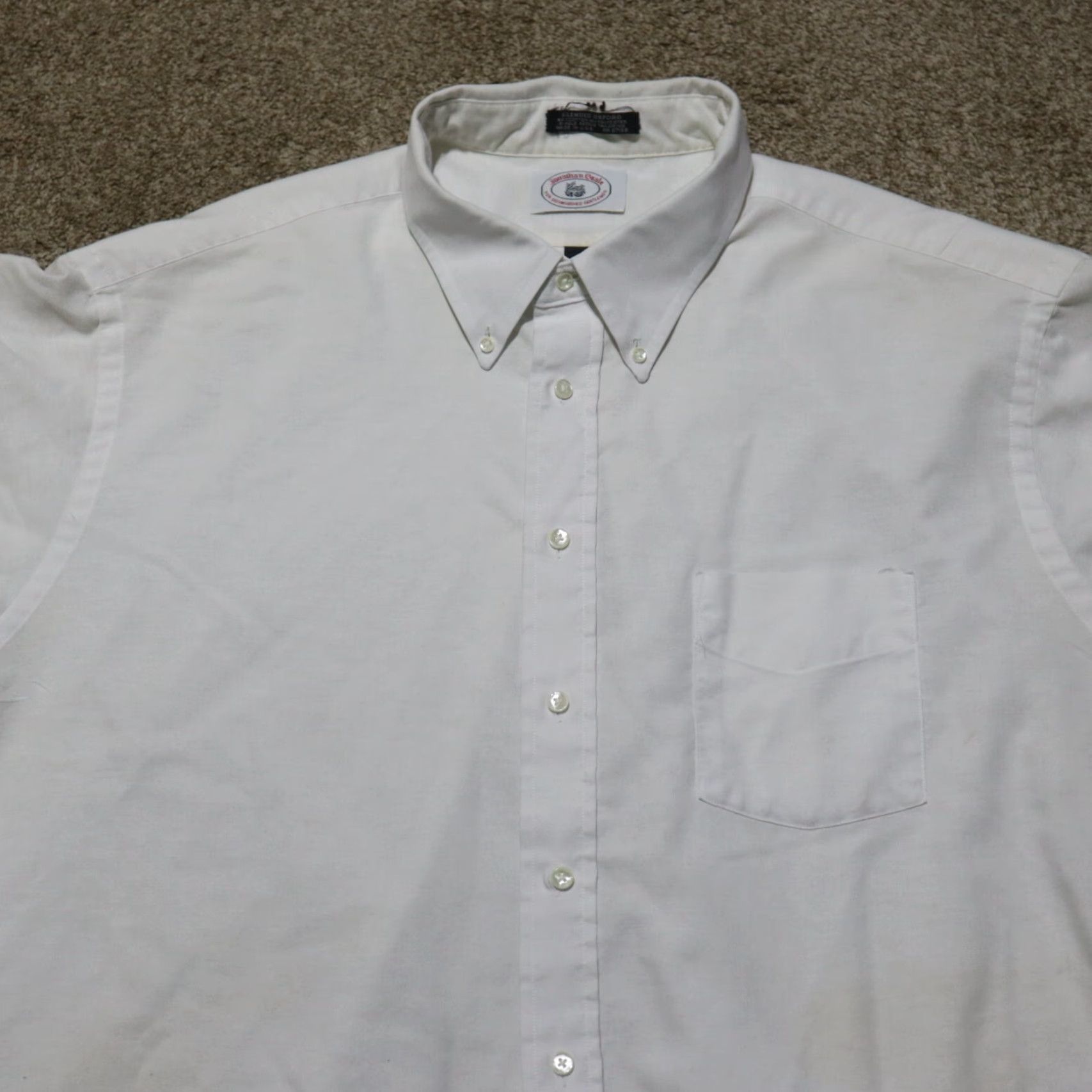 Vintage Jonathan Castle Solid White Button-Down Shirt Long Sleeve Adult Men's Size 19 Size US XXL / EU 58 / 5 - 2 Thumbnail