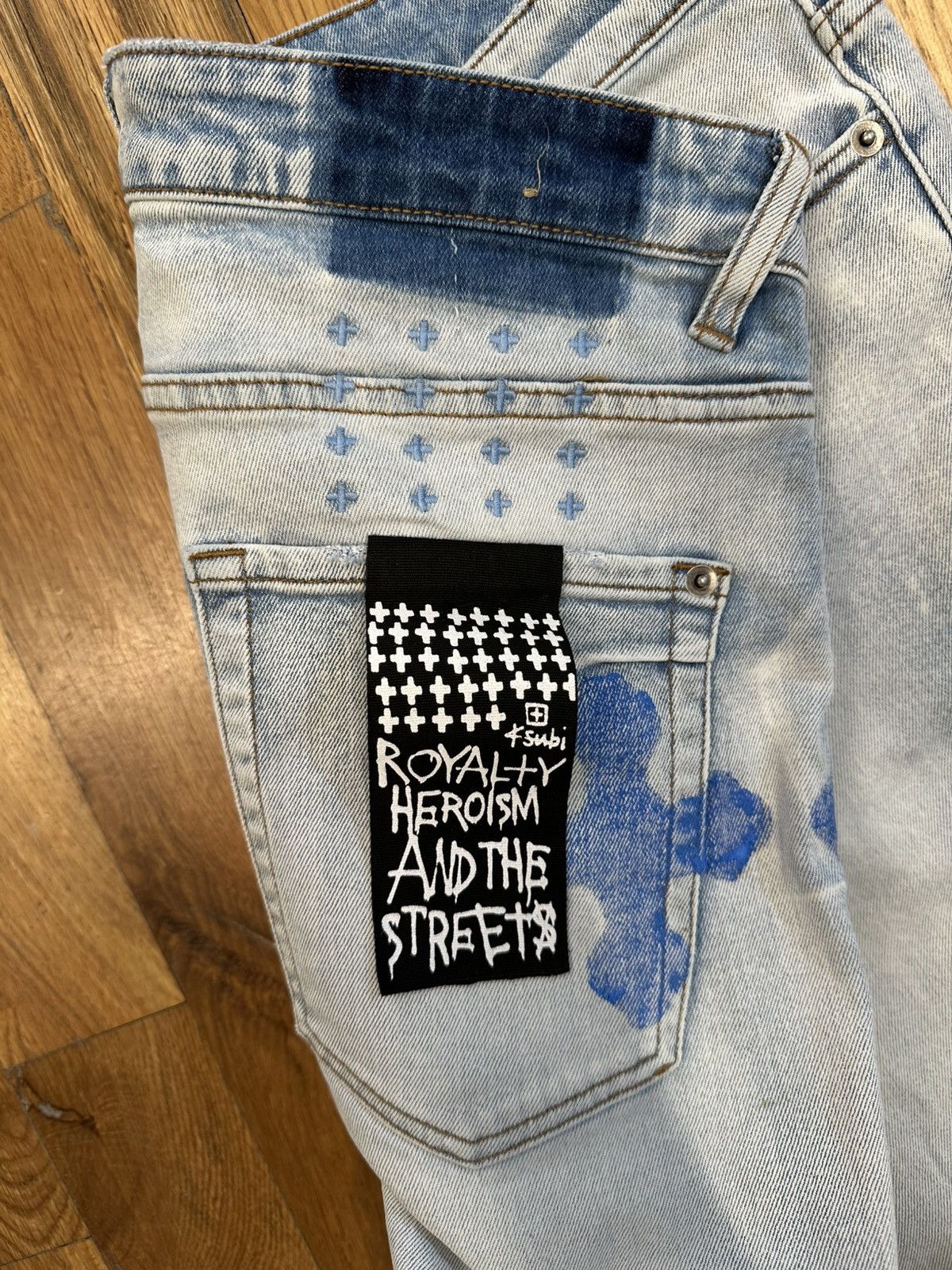 Ksubi Ksubi Knee Rip Blue Spell Light Blue Denim Jeans Size 33 Size US 33 - 4 Thumbnail