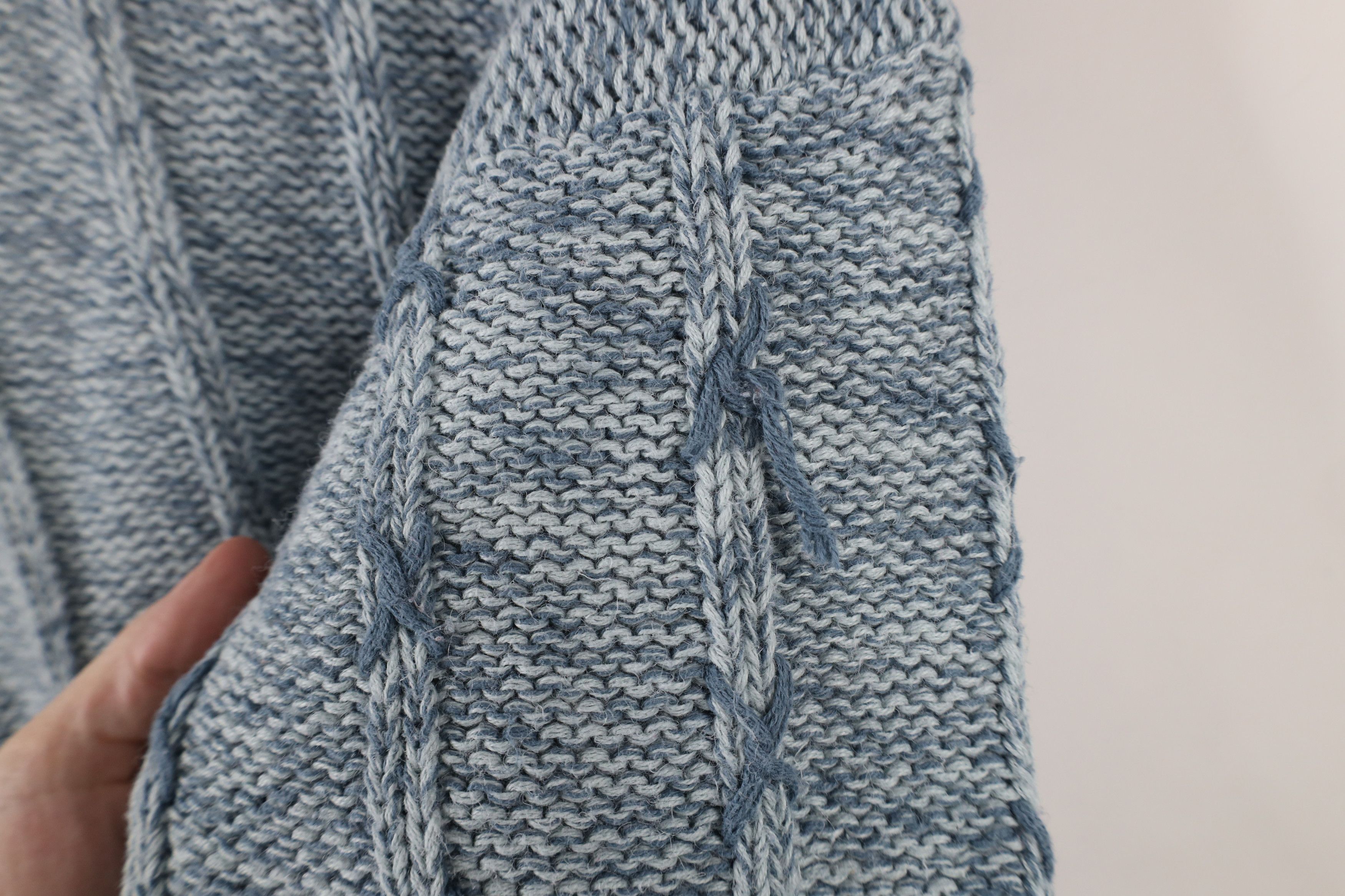 Vintage Vintage 90s Streetwear Dapper Chunky Cable Knit Sweater Blue Size L / US 10 / IT 46 - 5 Thumbnail