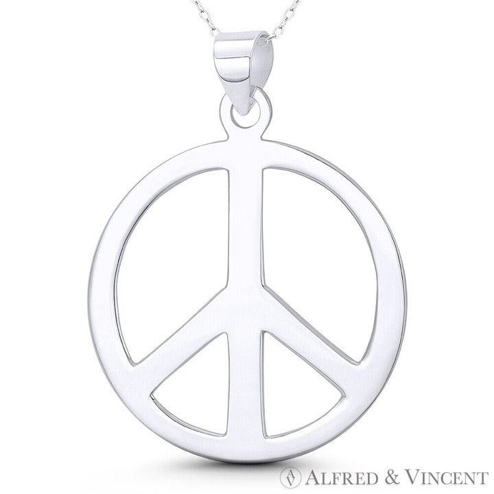 Other Peace Sign Symbol Cutout Hippie Charm 55x41mm Pendant Size ONE SIZE - 1 Preview