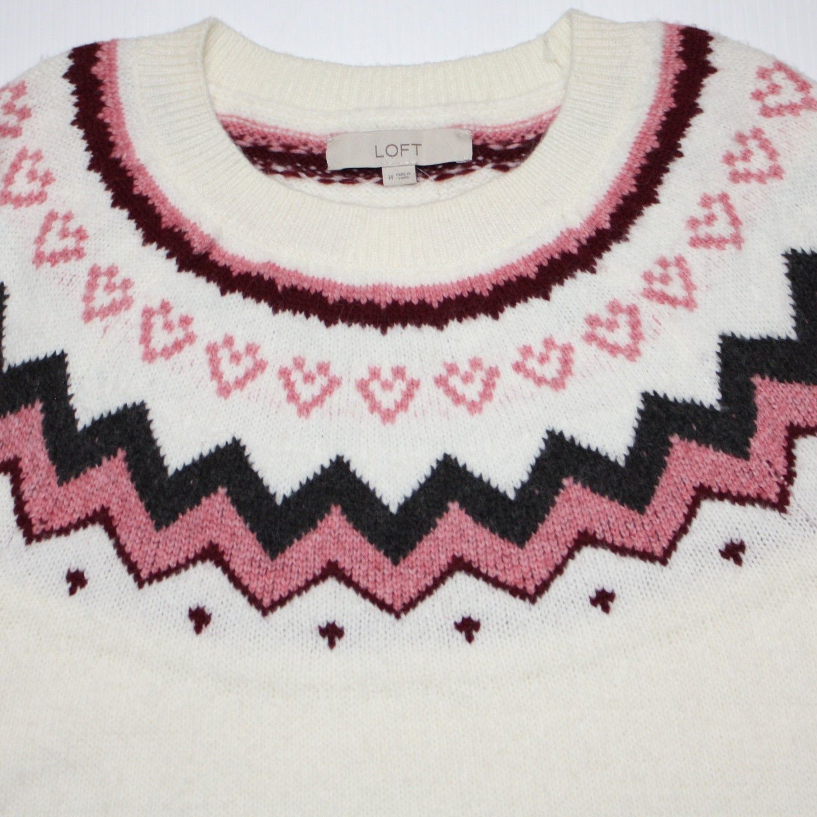 Loft Swingy Fairisle Fair Isle Sweater in size Medium NWT $69.50 Size M / US 6-8 / IT 42-44 - 6 Thumbnail