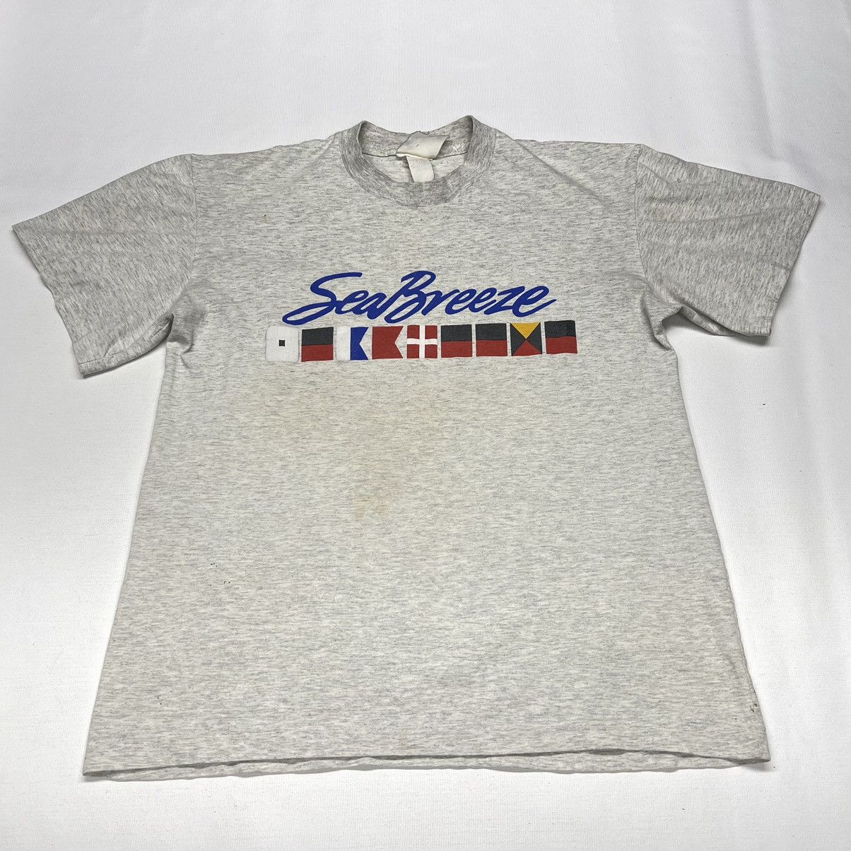 Vintage Sea Breeze Tee Shirt Grey Single Stitch Print Retro Cruise Size US XL / EU 56 / 4 - 1 Thumbnail