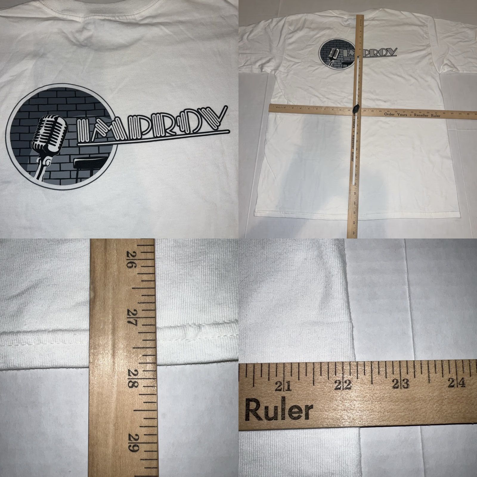 Gildan VINTAGE Gildan T-Shirt Shirt Comedians Logo Double-Sided White Large Mens Deadstock Size US L / EU 52-54 / 3 - 8 Thumbnail