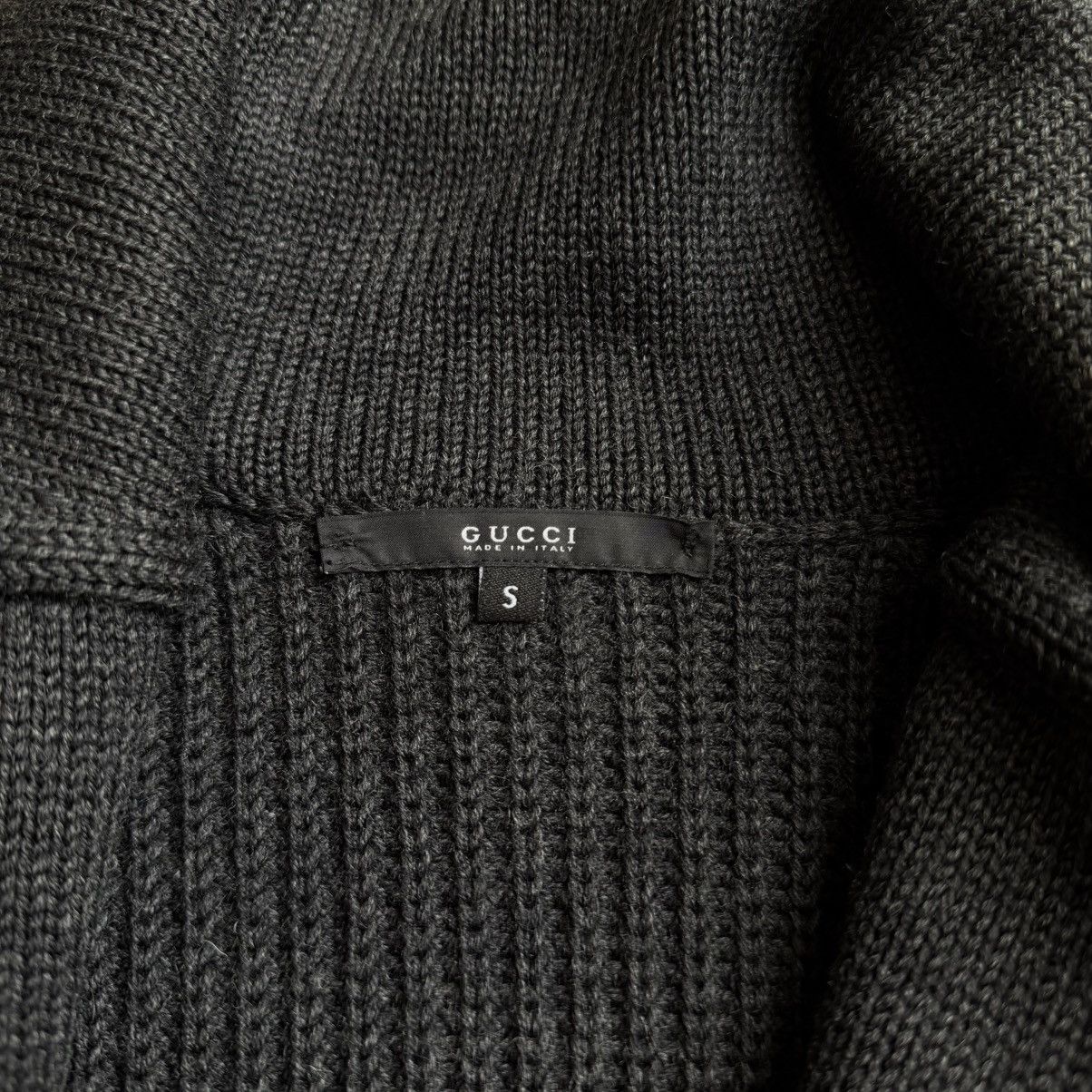 Gucci by Tom Ford AW2003 Leather Panel Trim Drivers Knit Jacket Size US S / EU 44-46 / 1 - 6 Thumbnail