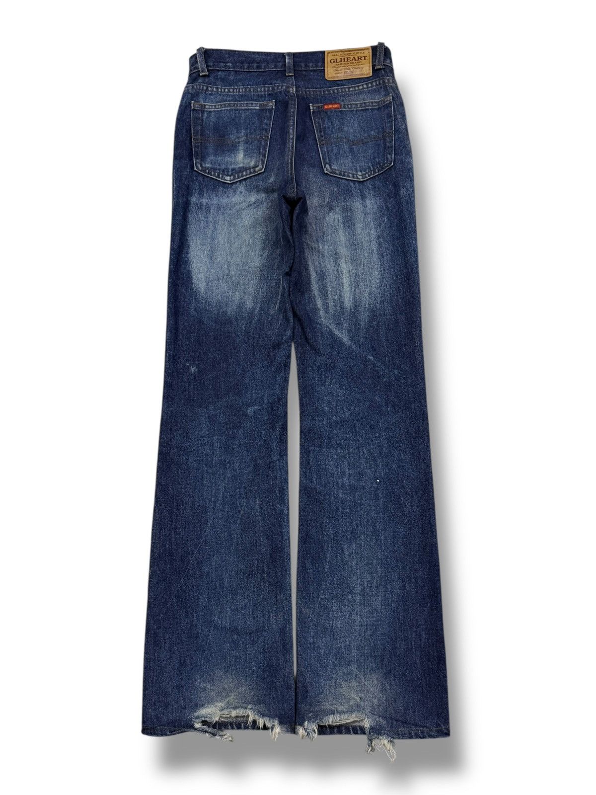 If Six Was Nine Vintage 00s GL Heart Japanese Archive Whisker Denim Jeans 28 Size US 28 / EU 44 - 3 Thumbnail