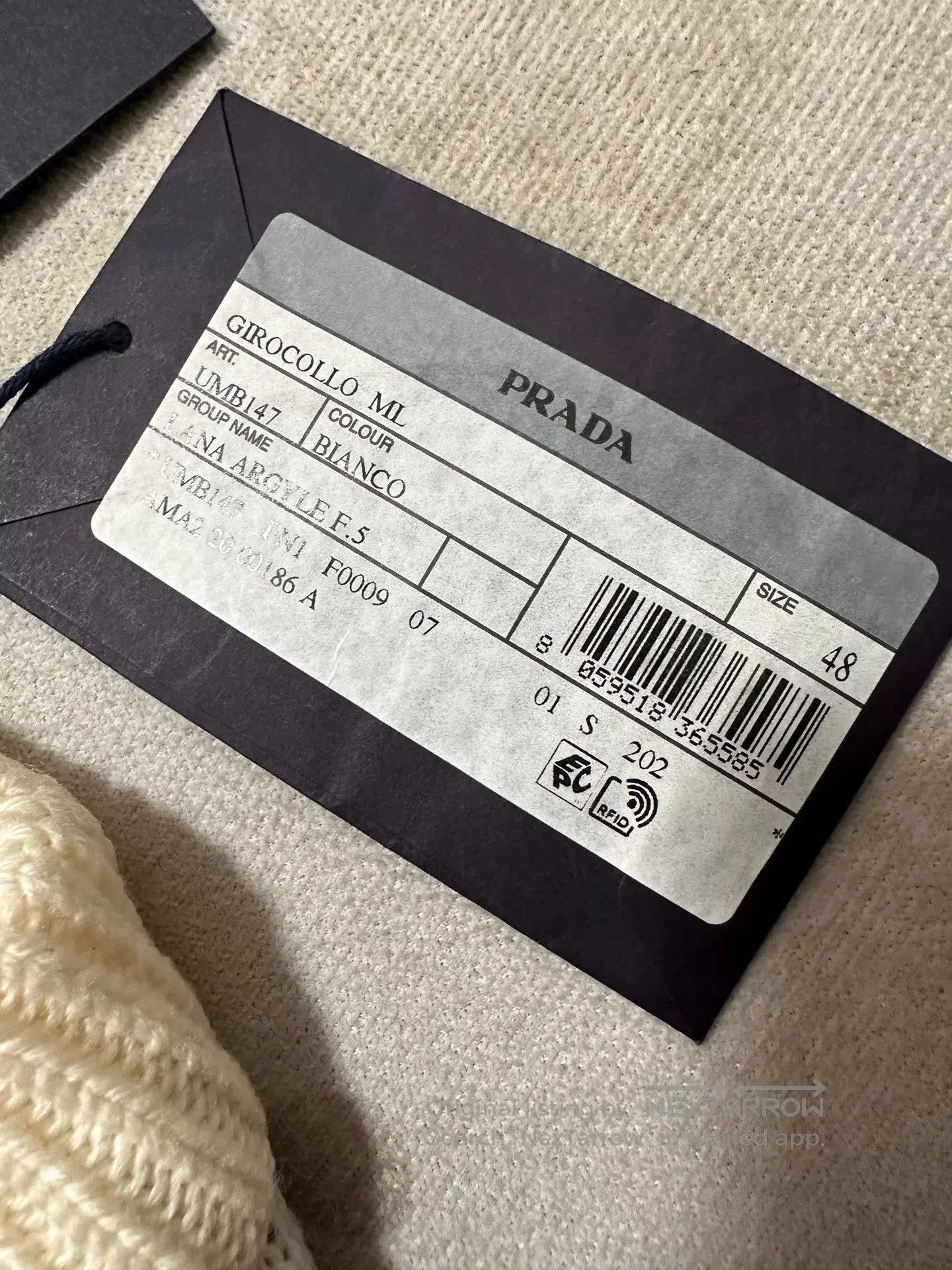 Prada PRADA Diamond Pattern Knit Sweater for Men. Size US M / EU 48-50 / 2 - 4 Thumbnail