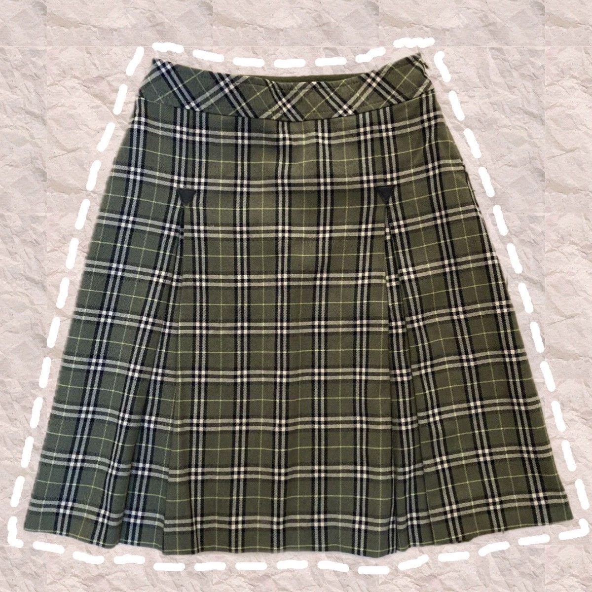 Burberry Burberry Green Plaid Wool Skirt - dmc Size US 26 / EU 42 - 1 Thumbnail