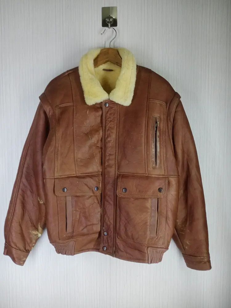Canterbury of New Zealand Vintage B 3 Canterbury Sheepskin Leather Fur Bomber Jacket Size US M / EU 48-50 / 2 - 13 Thumbnail