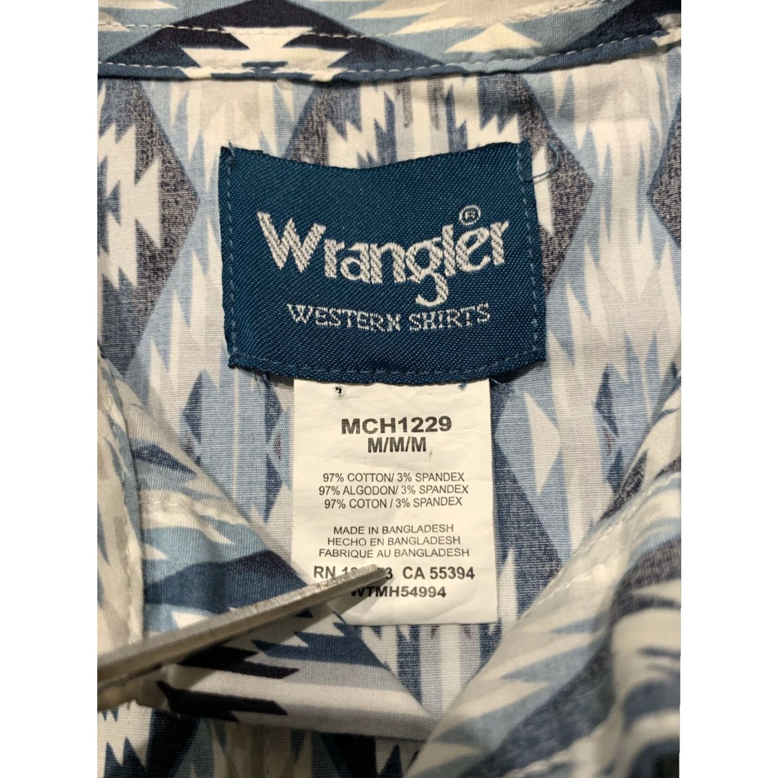 Wrangler VINTAGE Wrangler Brushpopper Long Sleeve Button-Up Shirt Blue White Medium Mens Size US M / EU 48-50 / 2 - 5 Thumbnail
