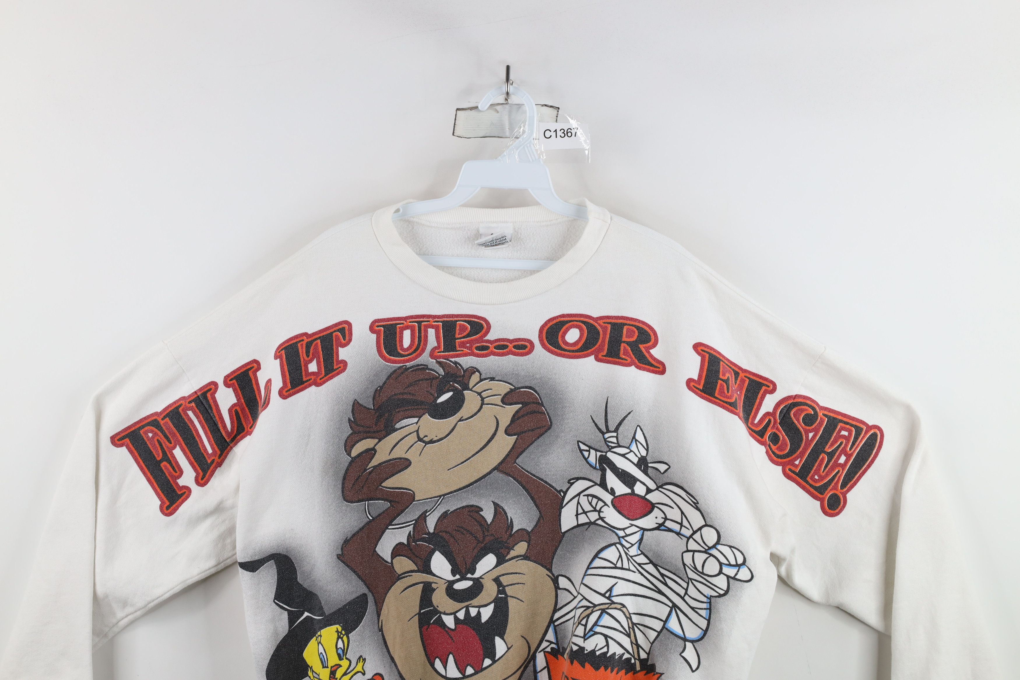 Vintage Vintage 90s Looney Tunes Over Print Halloween Sweatshirt USA Size XXL / US 16-18 / IT 52-54 - 2 Thumbnail