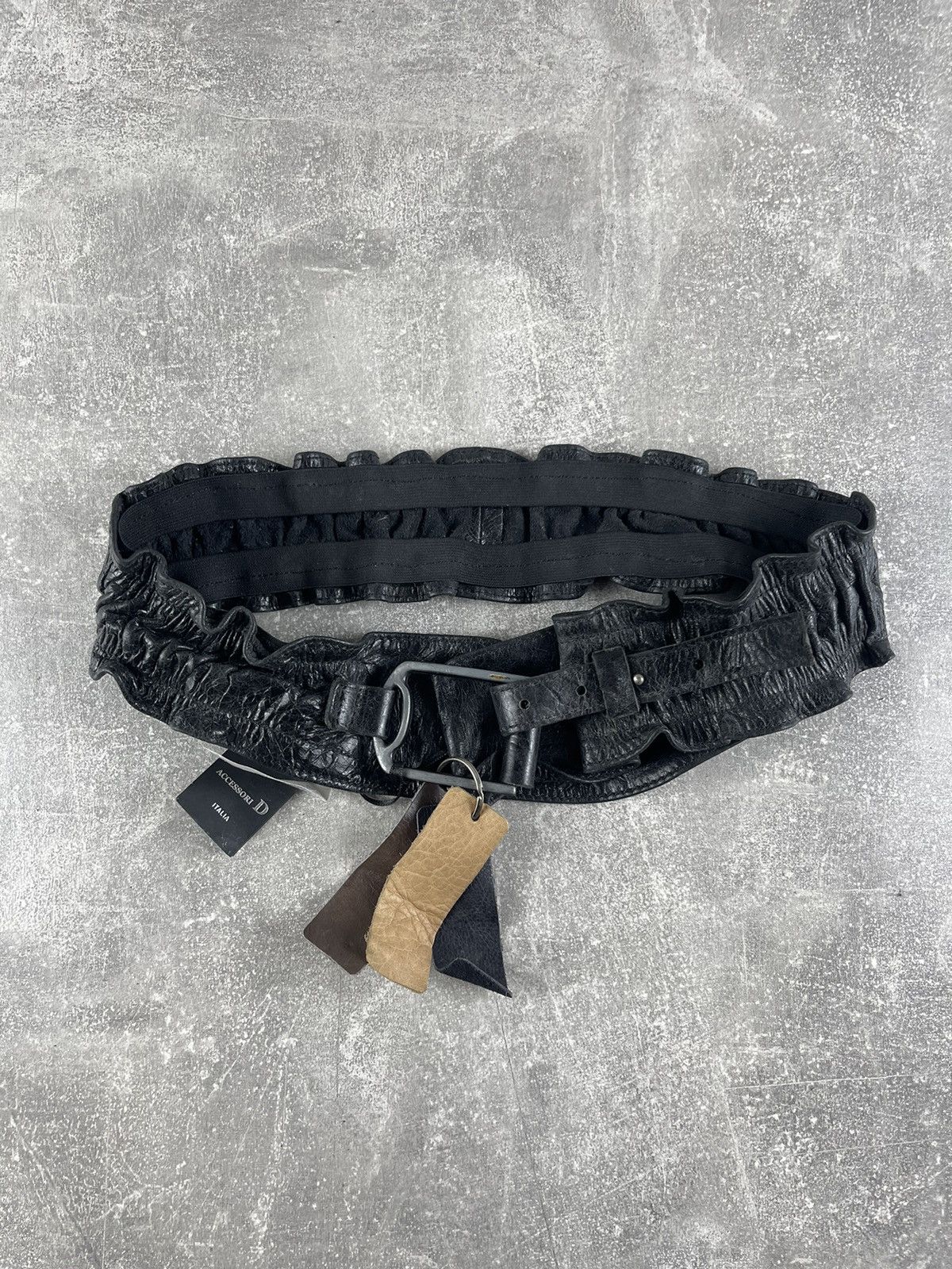 Genuine Leather Accessori D Avant Garde Textured Leather Belt Handcrafted Size ONE SIZE - 2 Thumbnail