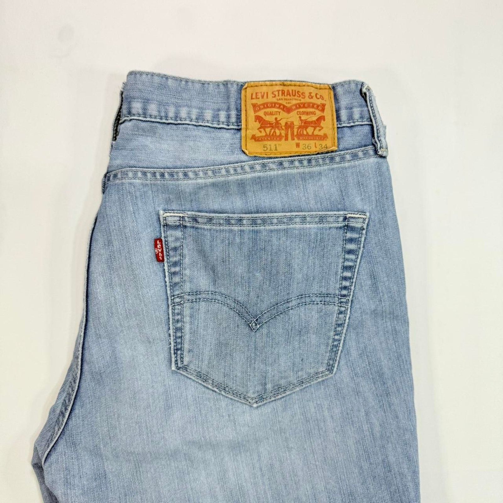 Levi's Vintage 2000s Levi’s 511 Light Blue Denim Jeans W36 X L34 Size US 36 / EU 52 - 7 Thumbnail
