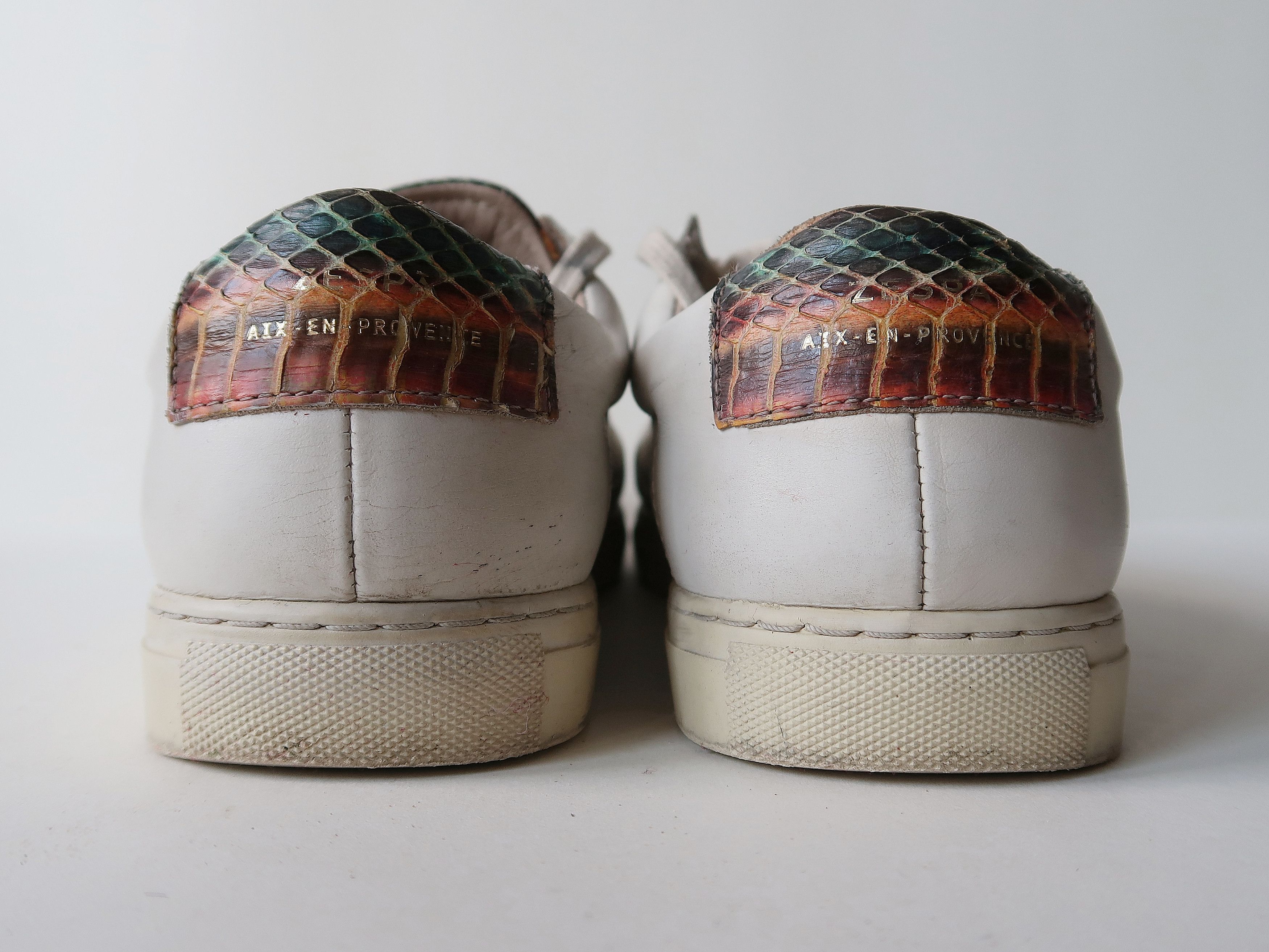 ZESPA White Nappa Leather Womens Low Top Sneakers Size US 9 / IT 39 - 6 Thumbnail
