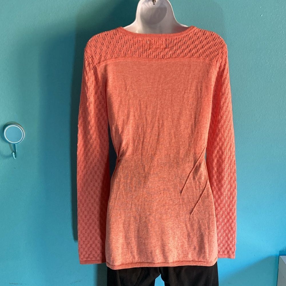 Anthropologie Rosie Neira Anthropologie Size S Peach Knit Sweater Faux Tie Size S / US 4 / IT 40 - 11 Thumbnail