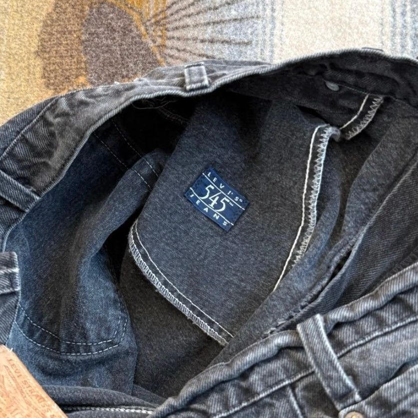 Levi's VINTAGE Levi's 545 Black Denim Jeans Mens 36x30 Leather Patch USA Made Straight 90s Vintage Block Size US 36 / EU 52 - 7 Thumbnail