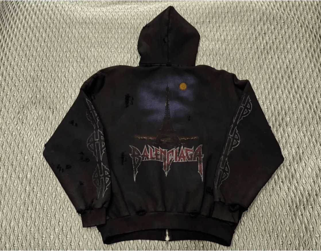 Balenciaga Balenciaga Paris Moon zip up hoodie | Grailed