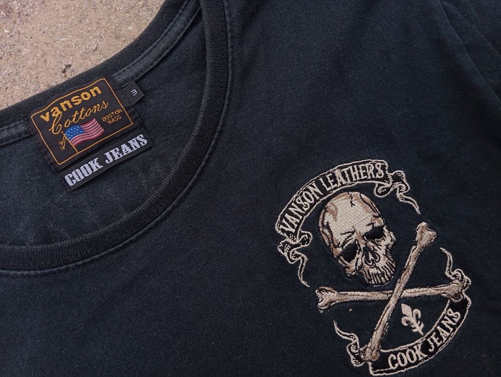 Vanson Leathers Vanson 💀 Tshirt Embroidered Size US M / EU 48-50 / 2 - 4 Thumbnail