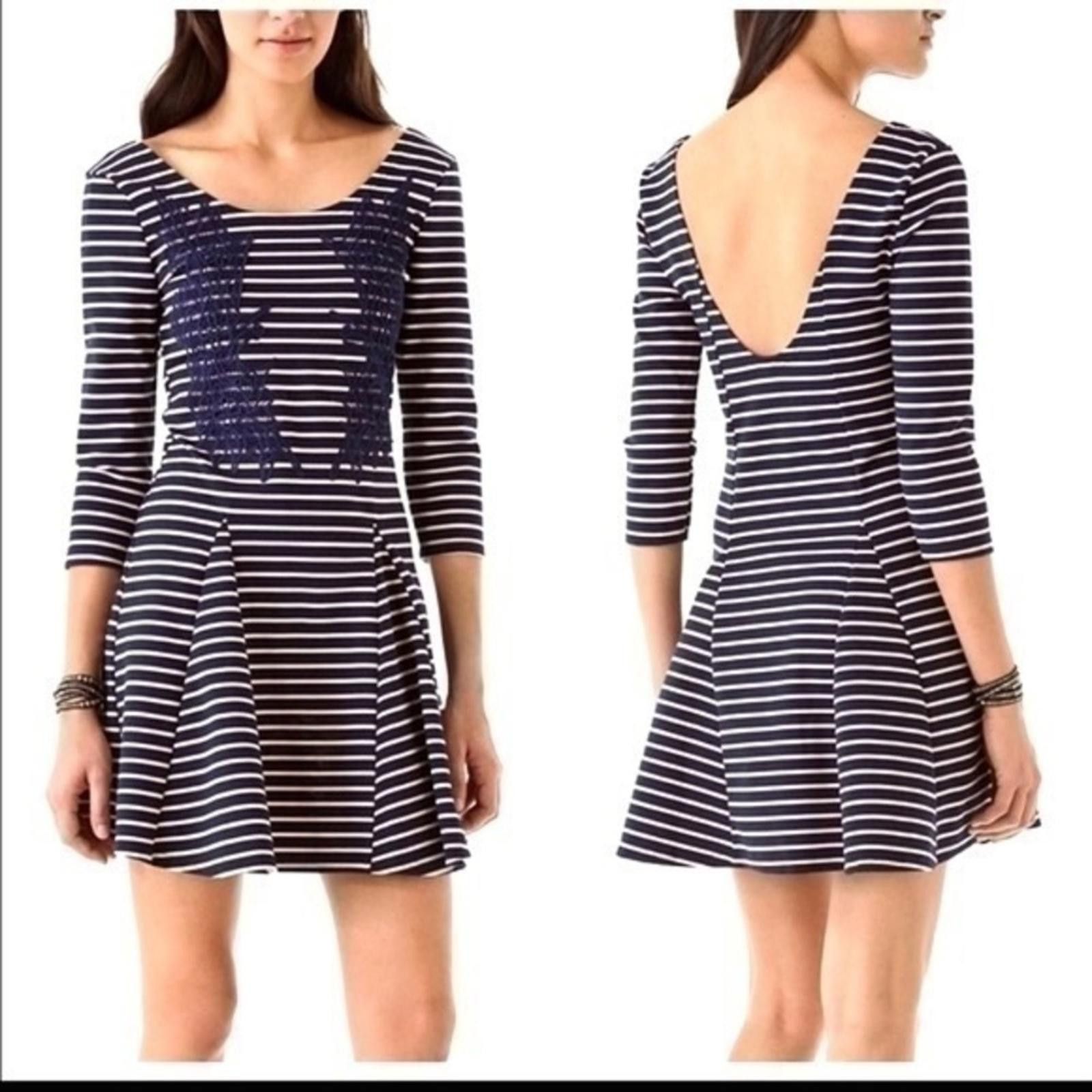 Free People Free People Blue Nautical Knotty Striped Dress Size S / US 4 / IT 40 - 1 Thumbnail