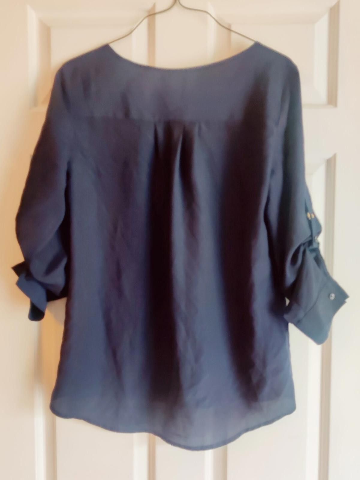 Other Anne Klein size Size XS Navy Blue Shirt Top Blouse Business Size XS / US 0-2 / IT 36-38 - 4 Thumbnail