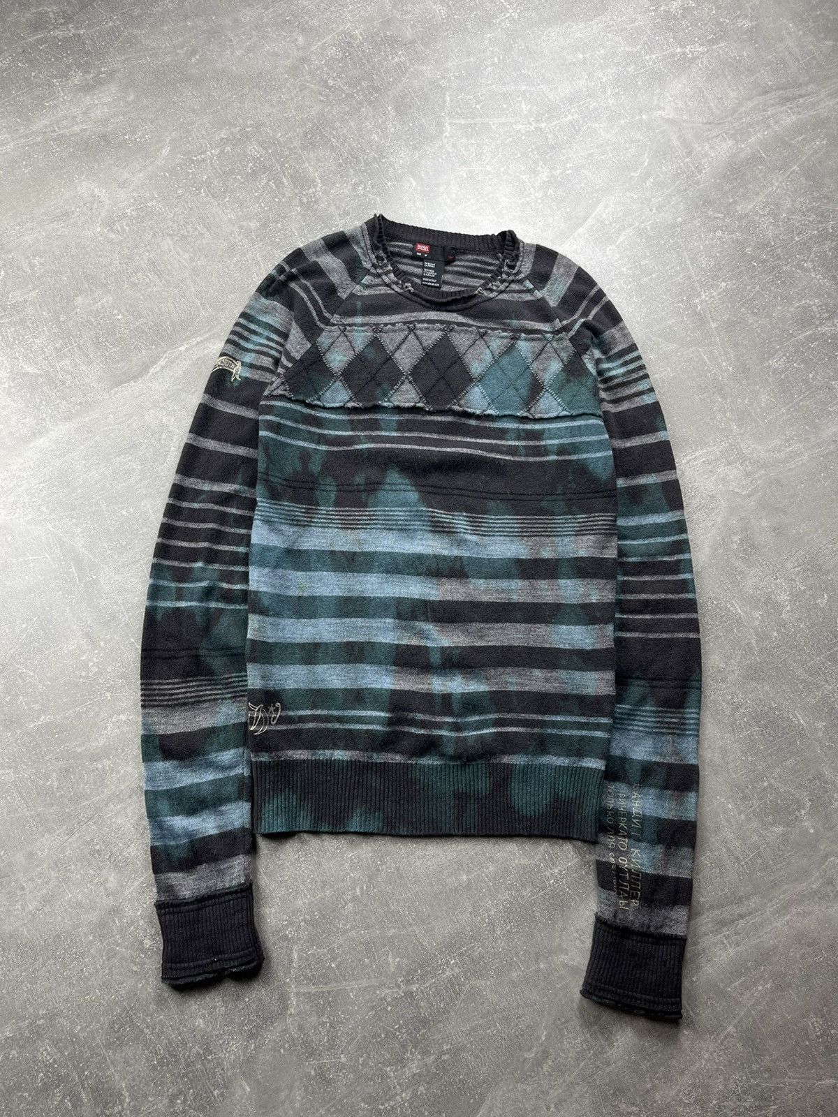 Diesel Diesel Archives Bandit Killer Russian Cyrillic Wool Sweater Size US M / EU 48-50 / 2 - 2 Thumbnail