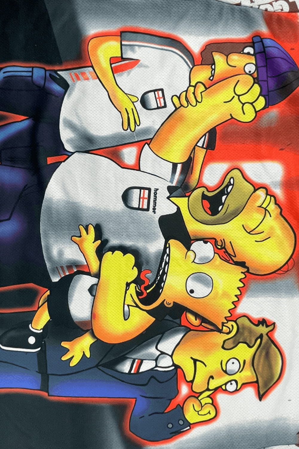 The Simpsons × Vintage 1999 Italian-Made Simpsons“HOMMER 00”England All-Over Jersey Size US L / EU 52-54 / 3 - 4 Thumbnail