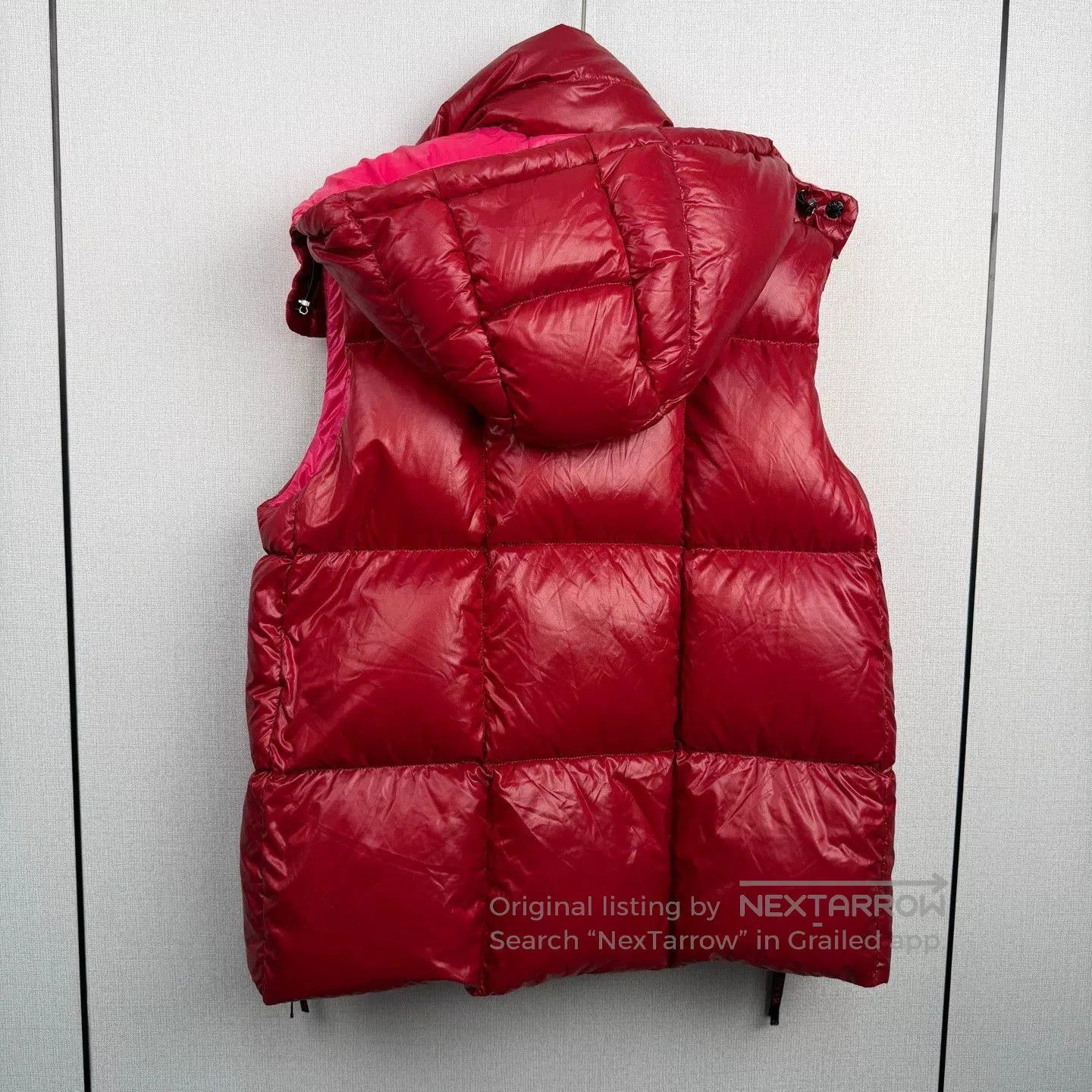 Moncler Moncler Red Hooded Down Vest. Size L / US 10 / IT 46 - 2 Thumbnail