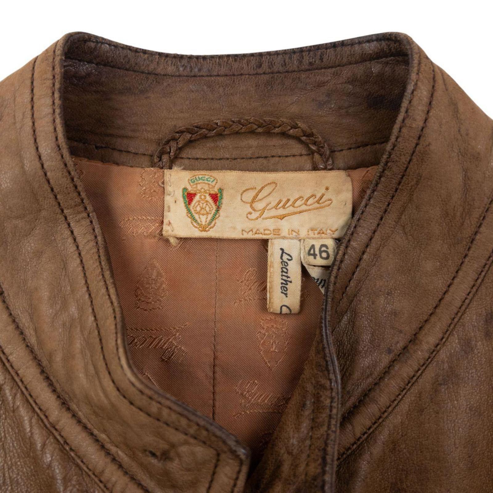 Gucci Vintage 80s Gucci Zip Up Leather Jacket Womens Size M Size US M / EU 48-50 / 2 - 3 Thumbnail