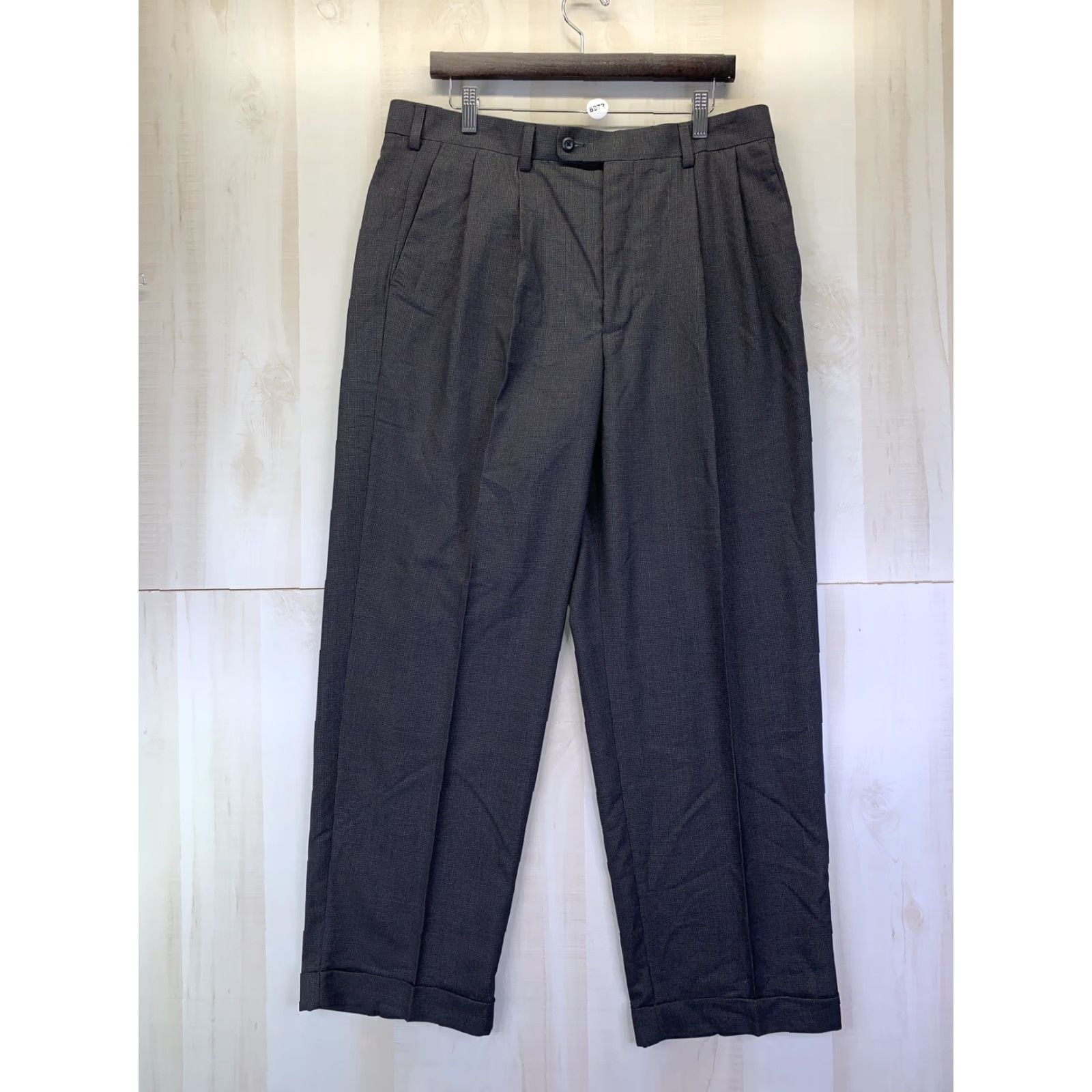 Vintage AXIST Wrinkle Resistant Gray Houndstooth Mens Dress Pants 36x30 NWT-8972 Size US 36 / EU 52 - 2 Thumbnail