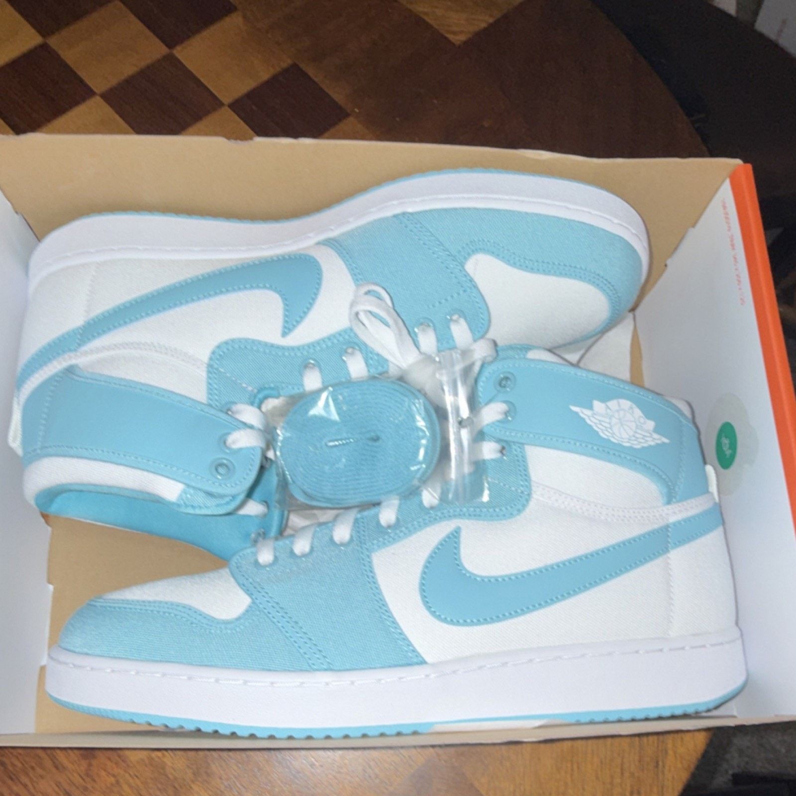Nike Nike AJKO 1 Bleached Aqua White Canvas High Top Sneaker 12.5 Size US 12.5 / EU 45-46 - 7 Thumbnail