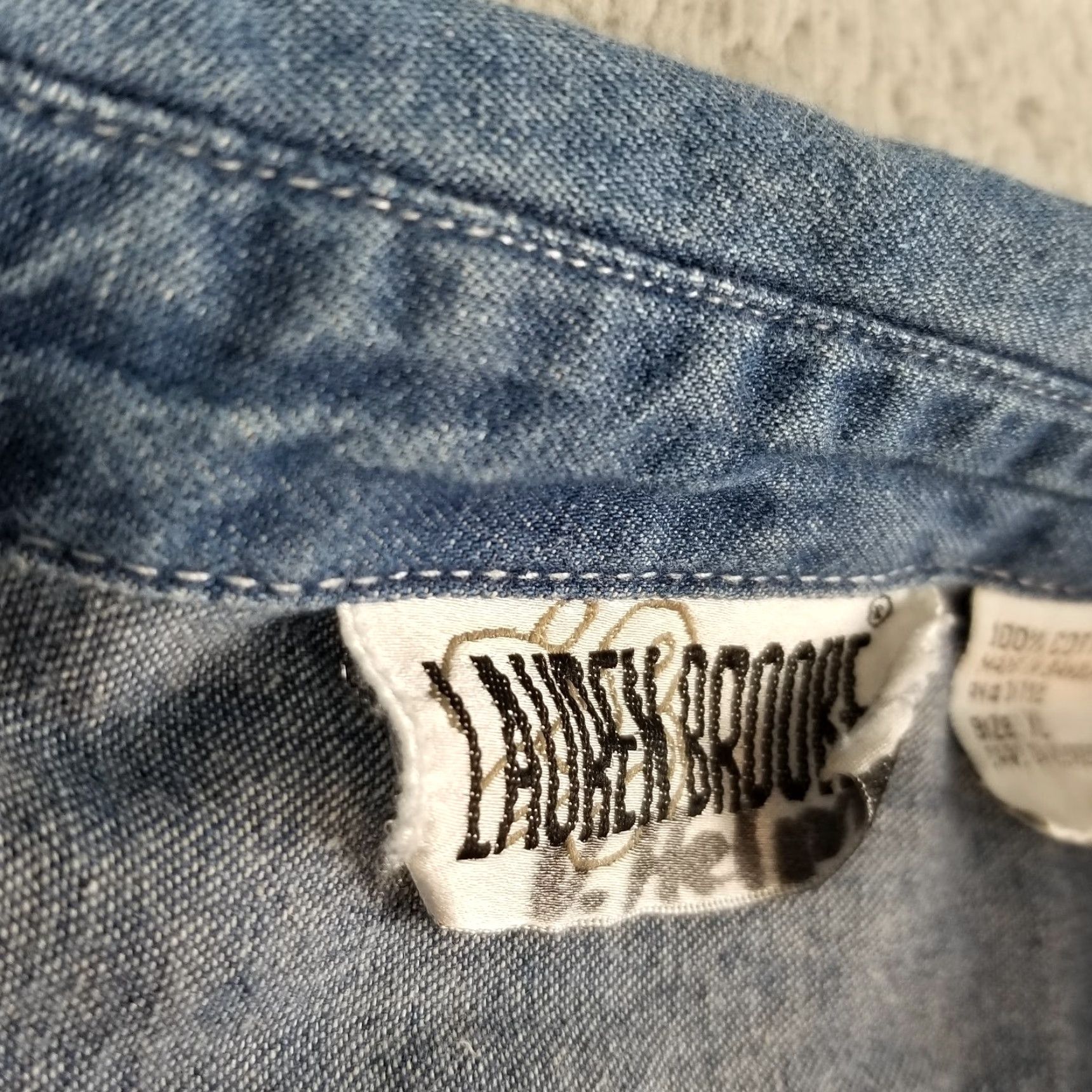 Vintage VINTAGE Lauren Brooke Denim Top Shirt Women XL Blue Embroidered Birds 90s Style Button-Up Blouse Ladies XL Size XL / US 12-14 / IT 48-50 - 4 Thumbnail