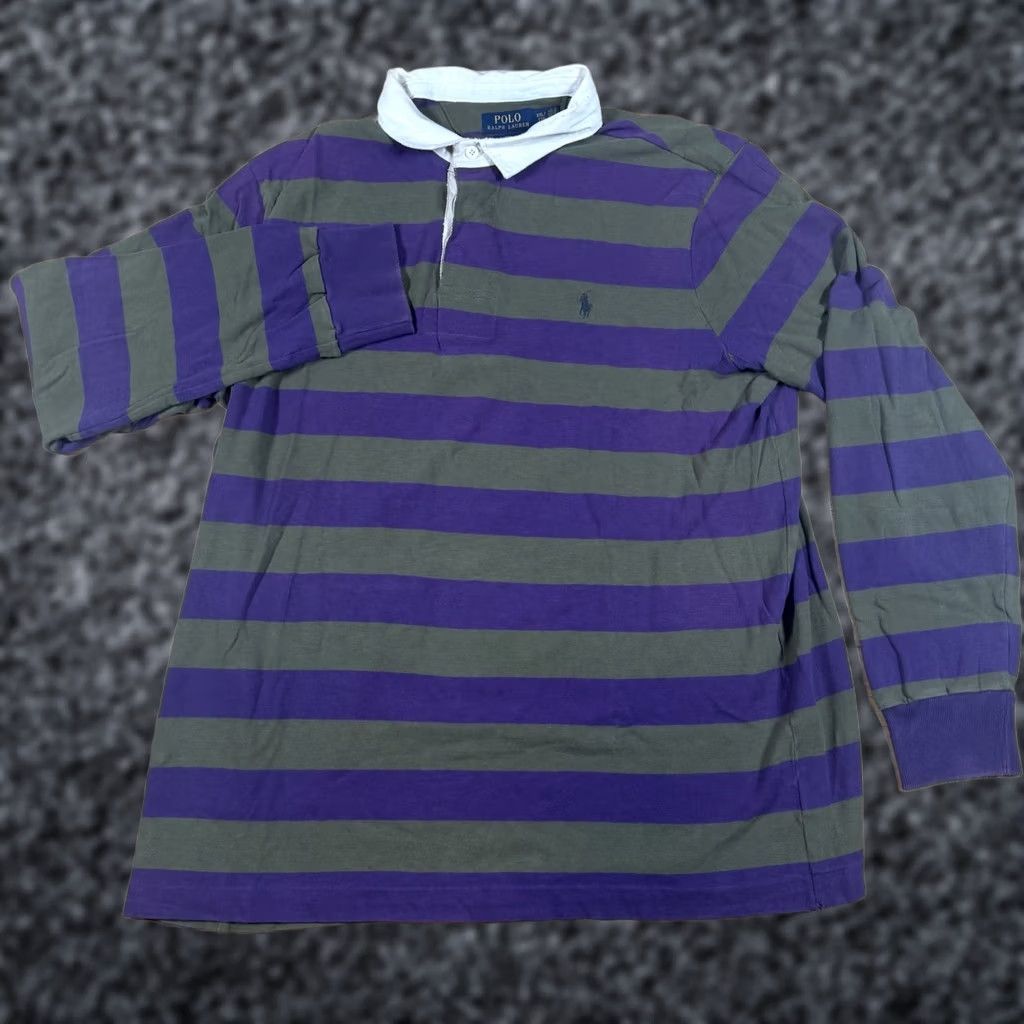 Polo Ralph Lauren Polo Ralph Lauren Rugby Shirt Mens 2XL Long Sleeve Blue Striped Polo USA Cotton Rugby Shirt Mens 2XL Size US XXL / EU 58 / 5 - 1 Thumbnail