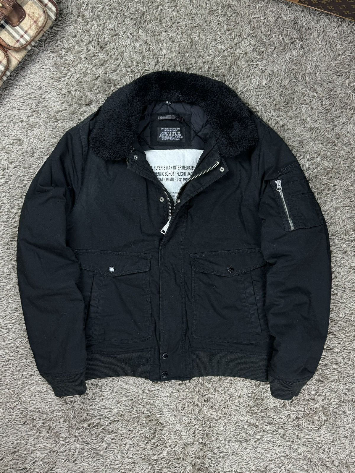 Schott Vintage bomber jacket Schott USA original casual item Size US L / EU 52-54 / 3 - 1 Thumbnail