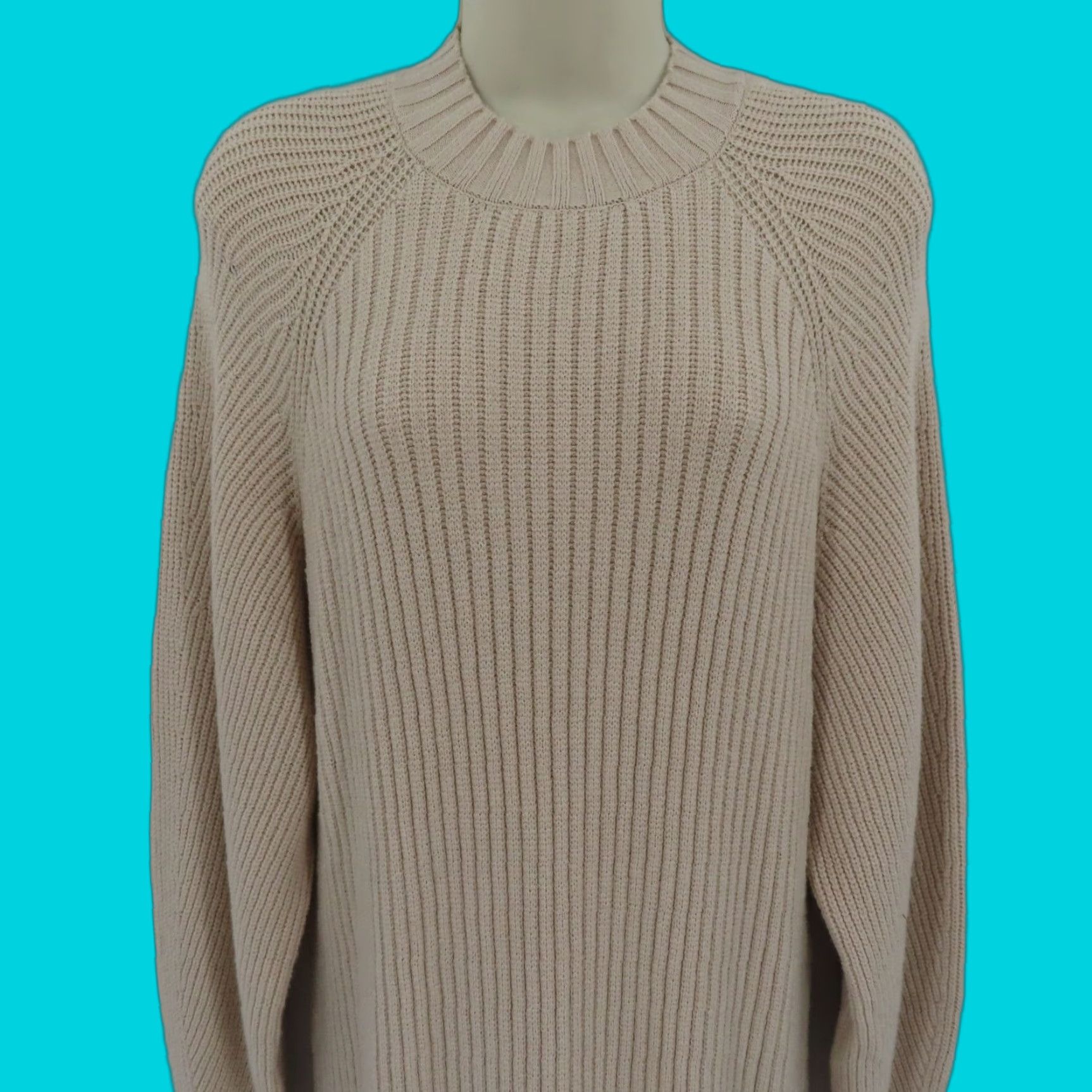 Express Express XS Beige Crewneck Knit Sweater Dress Womens Long Sleeve Midi Casual Formal Workwear Size XS / US 0-2 / IT 36-38 - 1 Thumbnail