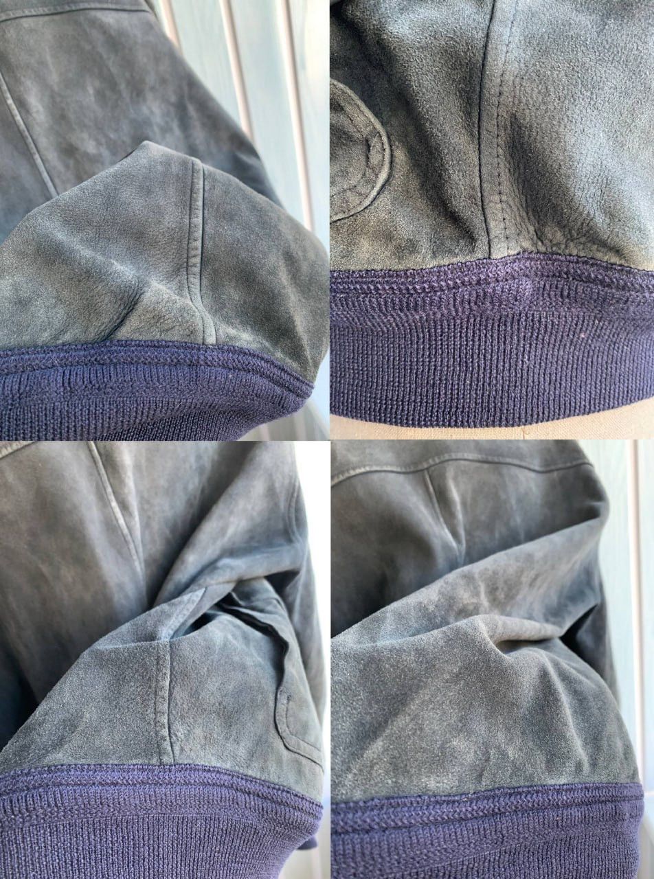 Valstar × Vintage Vintage Valstar Milano Navy Suede Leather Bomber Jacket Size US M / EU 48-50 / 2 - 21 Thumbnail