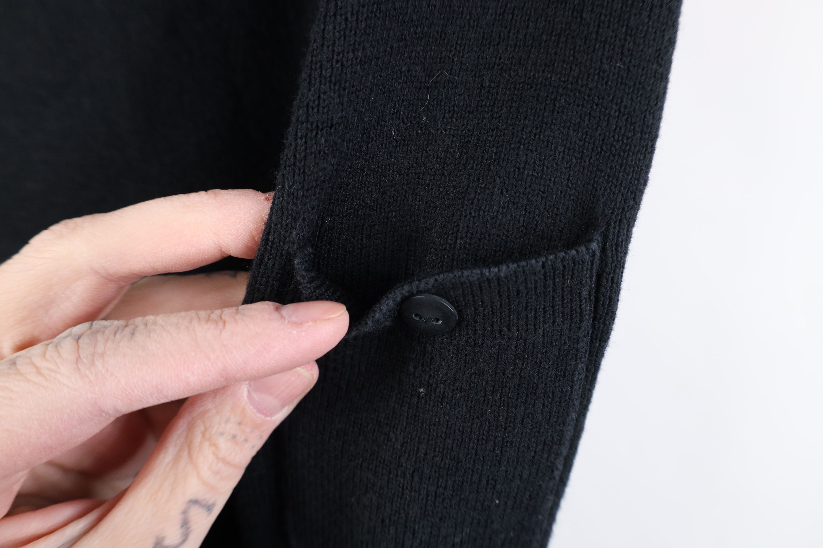 Vintage Vintage 90s Y2K Streetwear Cotton Ribbed Knit Sweater Black Size L / US 10 / IT 46 - 5 Thumbnail