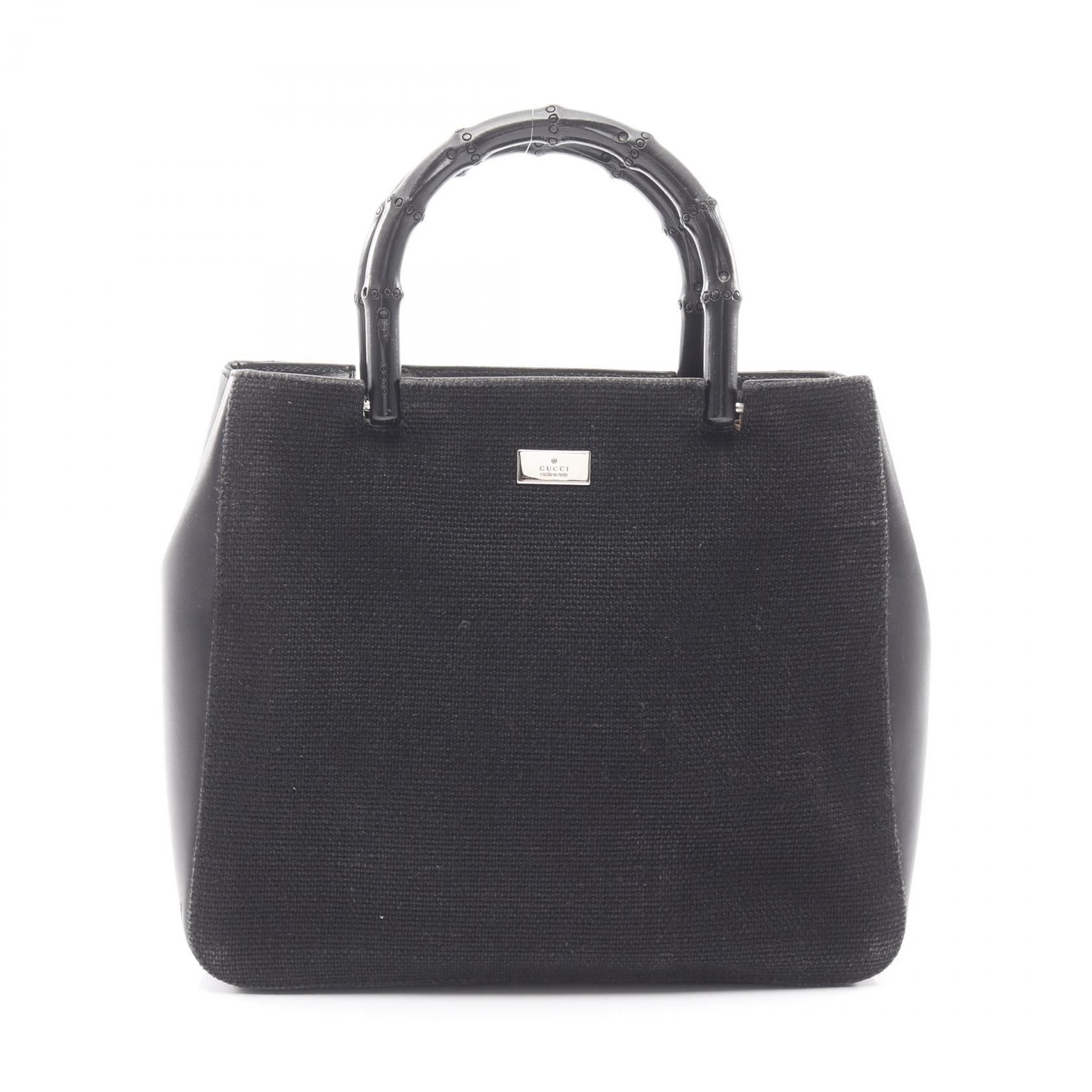 Gucci Gucci Gucci Bamboo Canvas Leather Handbag Leather Handbag 002-1061 DUTY FREE for USA Size ONE SIZE - 1 Thumbnail
