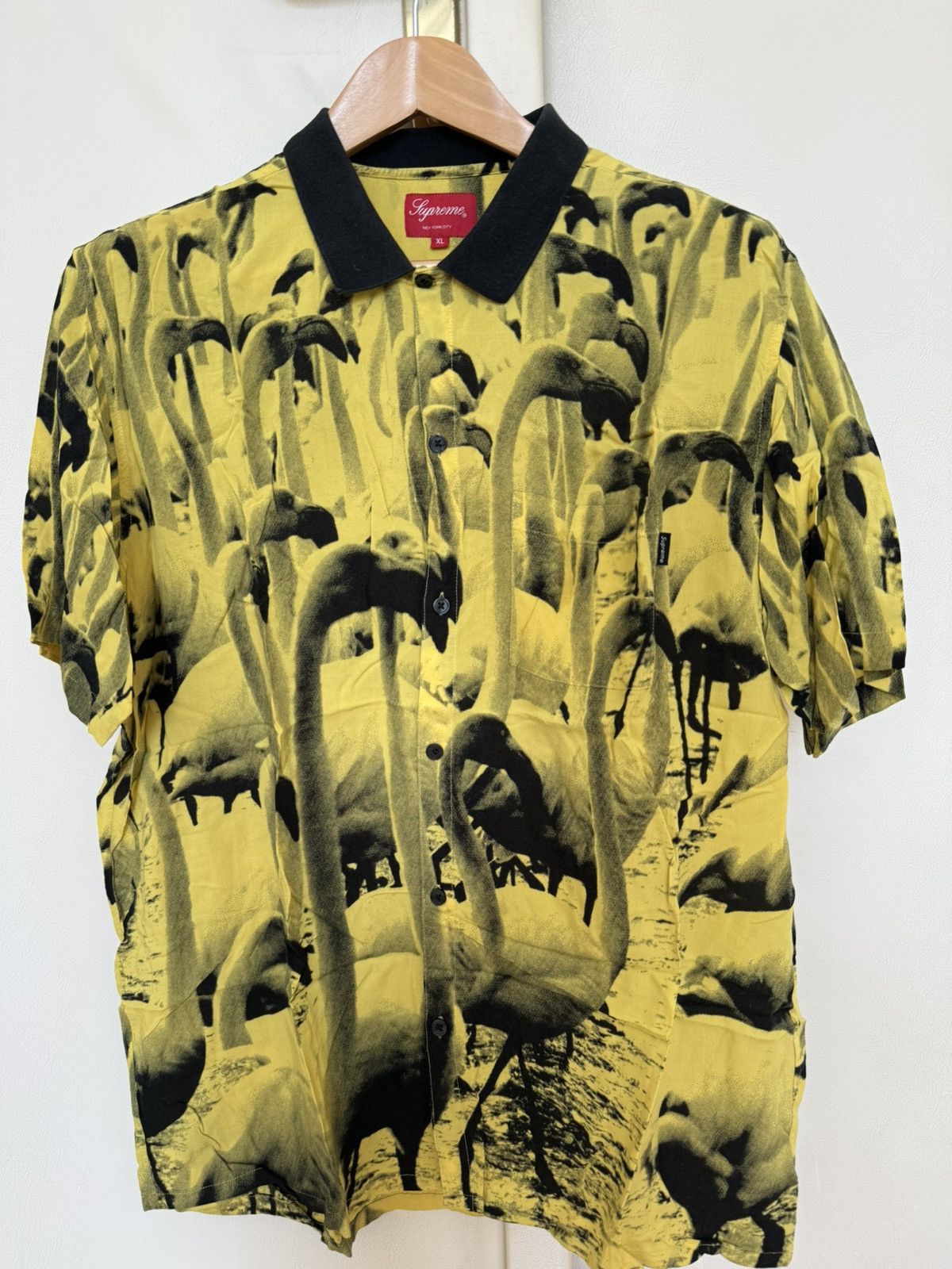 image of Supreme Flamingo Shirt in Yellow, Men's (Size XL)