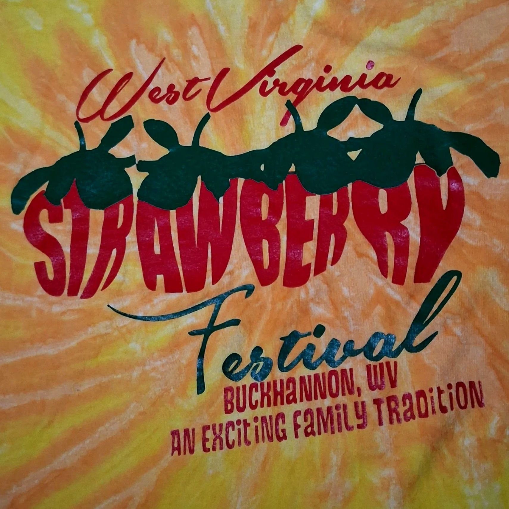 Gildan West Virginia Strawberry Festival Shirt Small Yellow Orange Tie Dye Strawberries Shirt Size US S / EU 44-46 / 1 - 2 Thumbnail