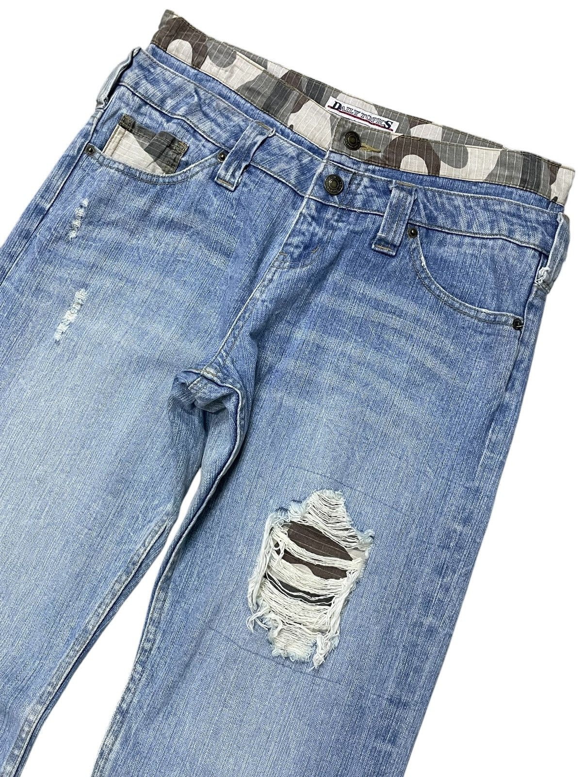 GOSTAR DE FUGA × Hysteric Glamour Daily Topics Japan Double Waist Camo Distressed Jeans Size US 30 / EU 46 - 3 Thumbnail