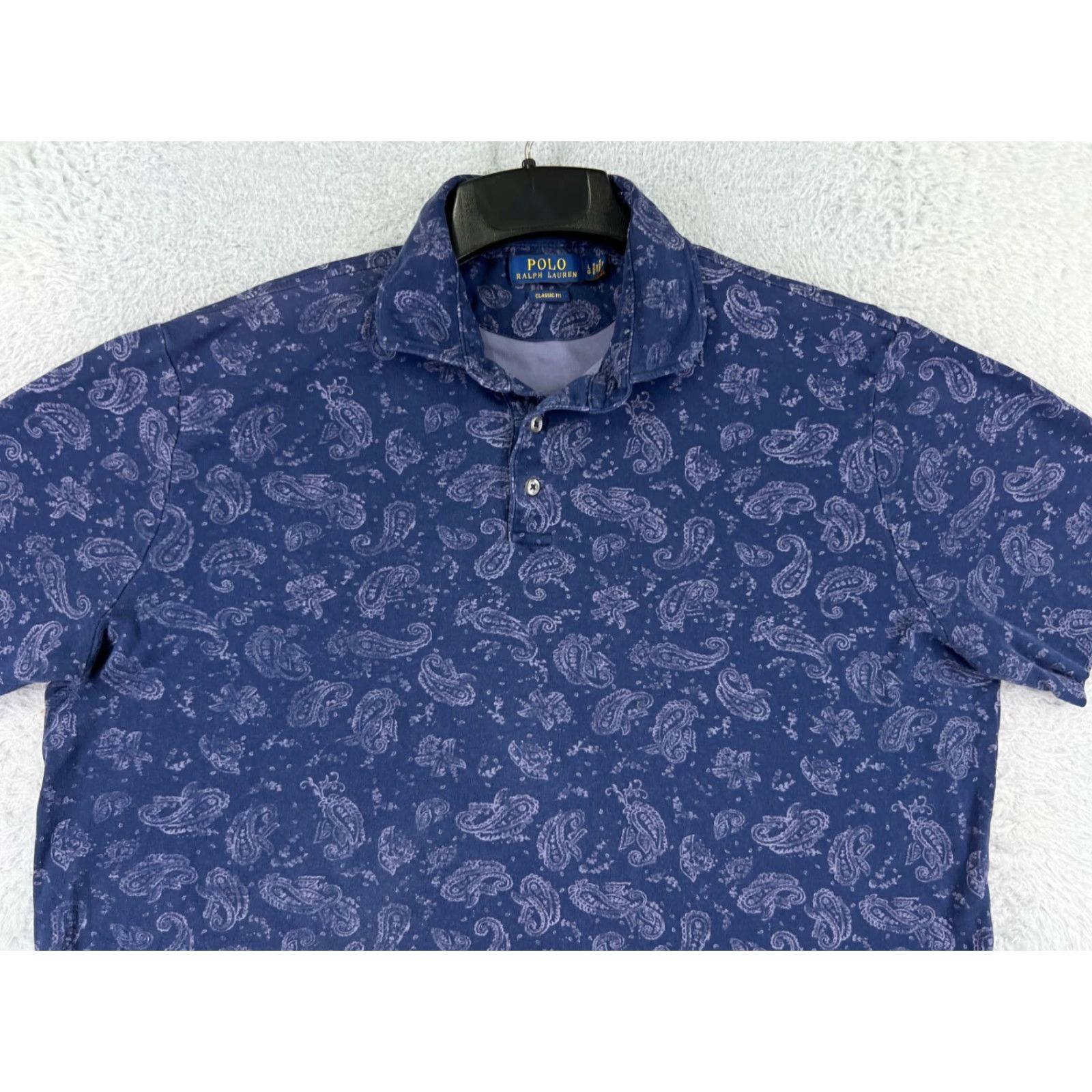 Ralph Lauren Ralph Lauren Polo Shirt Mens Large Blue Paisley 100% Cotton Relaxed Fit Polo Shirt for Golf Casual Activewear Size US L / EU 52-54 / 3 - 6 Thumbnail