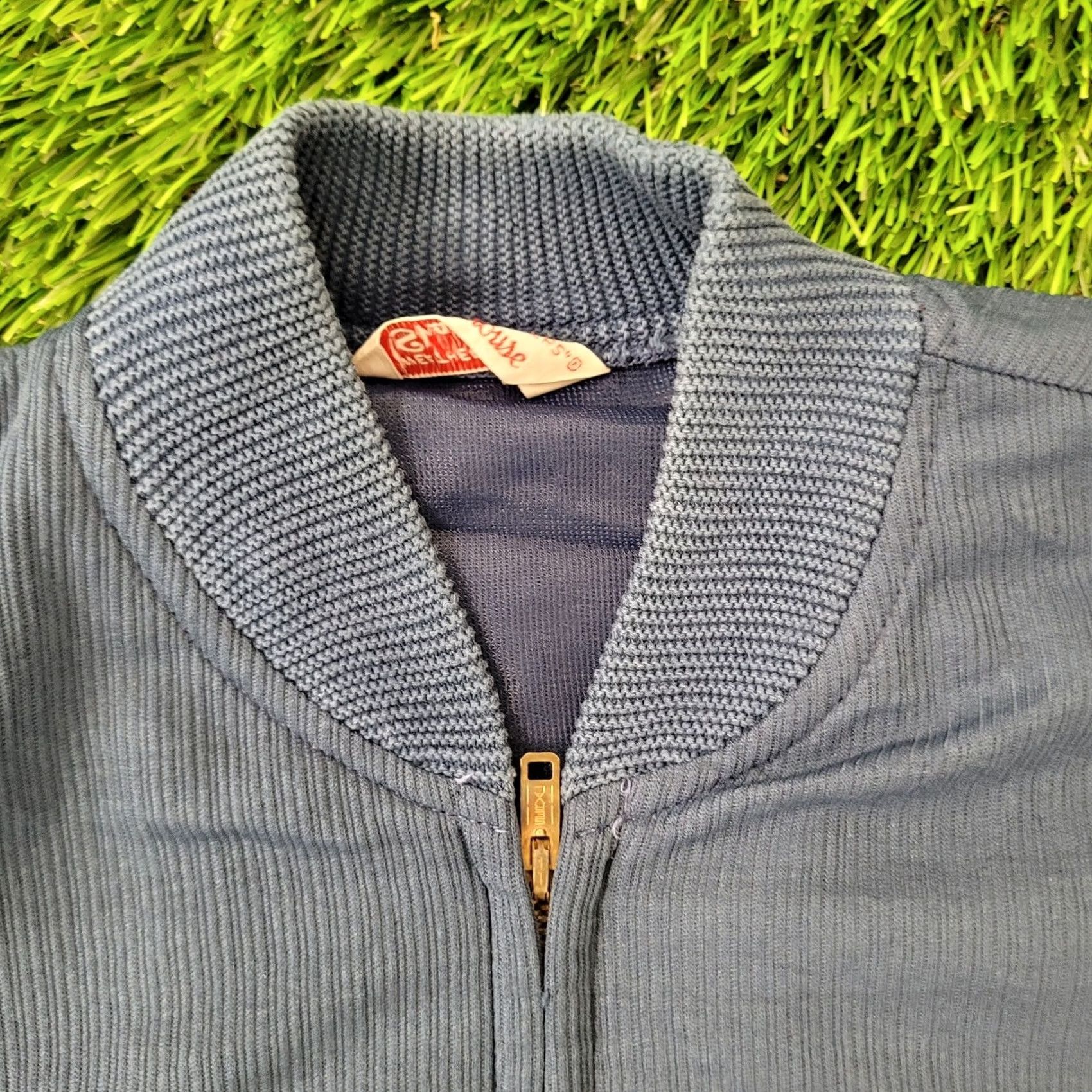 Vintage VINTAGE Shanhouse Jacket Navy Blue Ribbed Bomber Style S/M USA Made Serval Zipper Sl as Pockets 60s 1950s Mens Coat Shirt Jacket Clothing Size US M / EU 48-50 / 2 - 2 Thumbnail