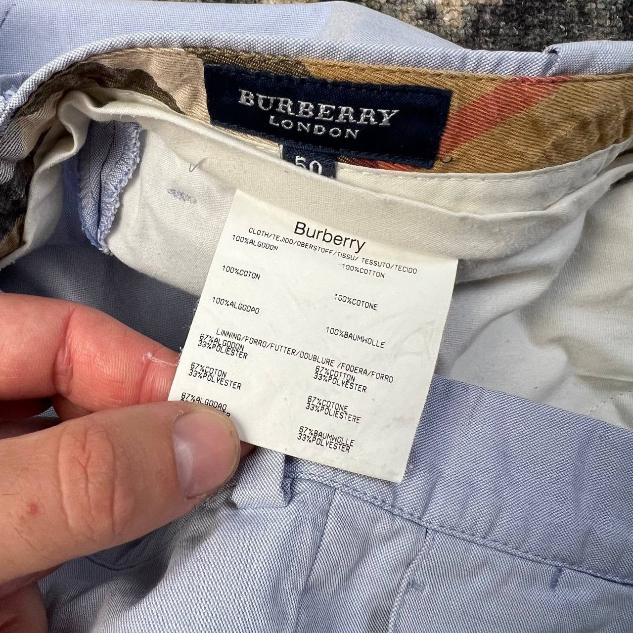 Burberry Burberry Luxury Baby Blue Chino Pants Old Money Style Size US 36 / EU 52 - 10 Thumbnail