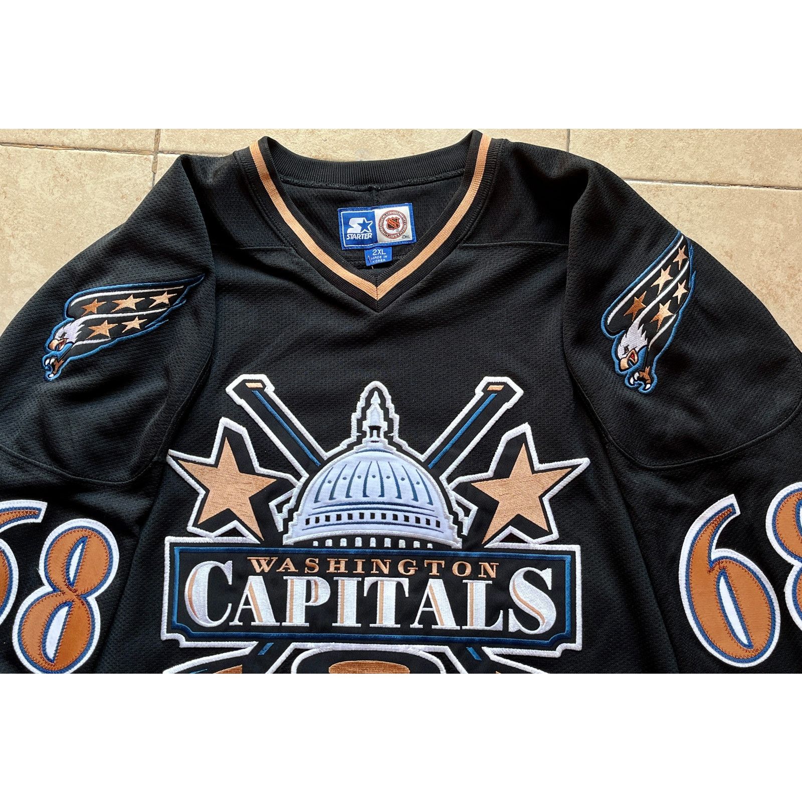 Starter JAGR #68 Washington Capitals 90s STARTER jersey 2X NHL vtg Size US XXL / EU 58 / 5 - 5 Thumbnail