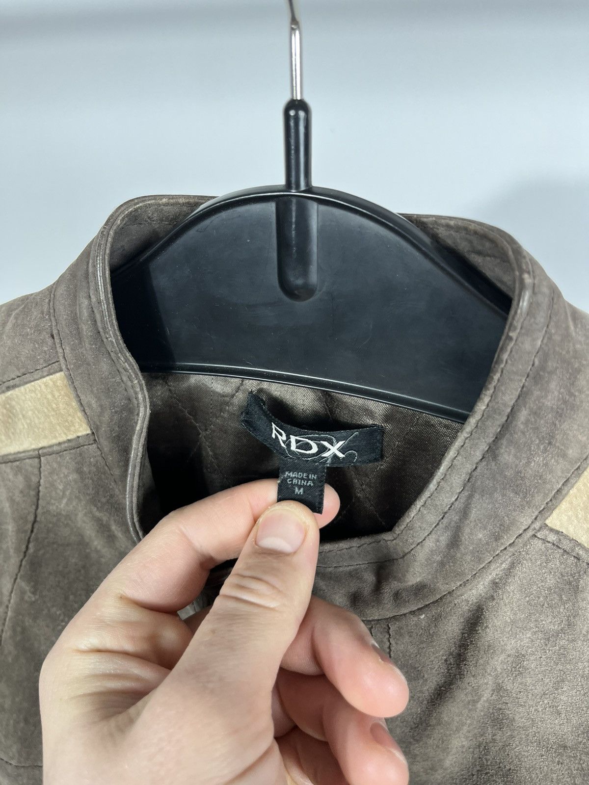 Leather RDX Brown Suede Leather Biker Jacket Racer Moto Men Size M Size US M / EU 48-50 / 2 - 5 Thumbnail