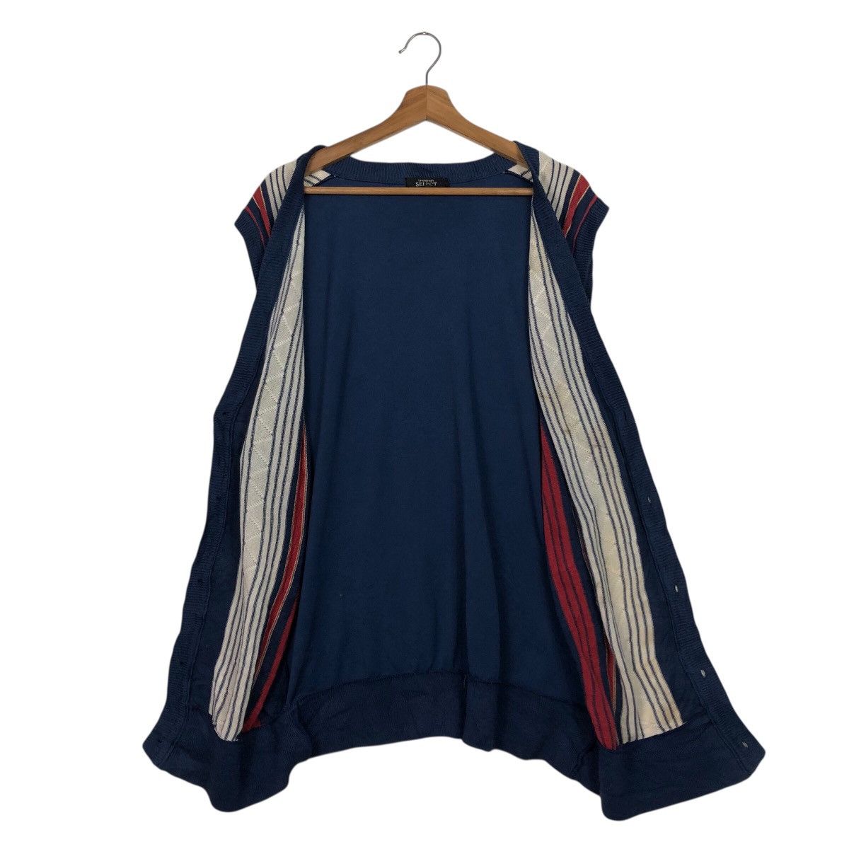 Japanese Brand Vintage Knit Sweater Tank Top Stripe Lindbergh Issey Miyake Size US L / EU 52-54 / 3 - 15 Thumbnail
