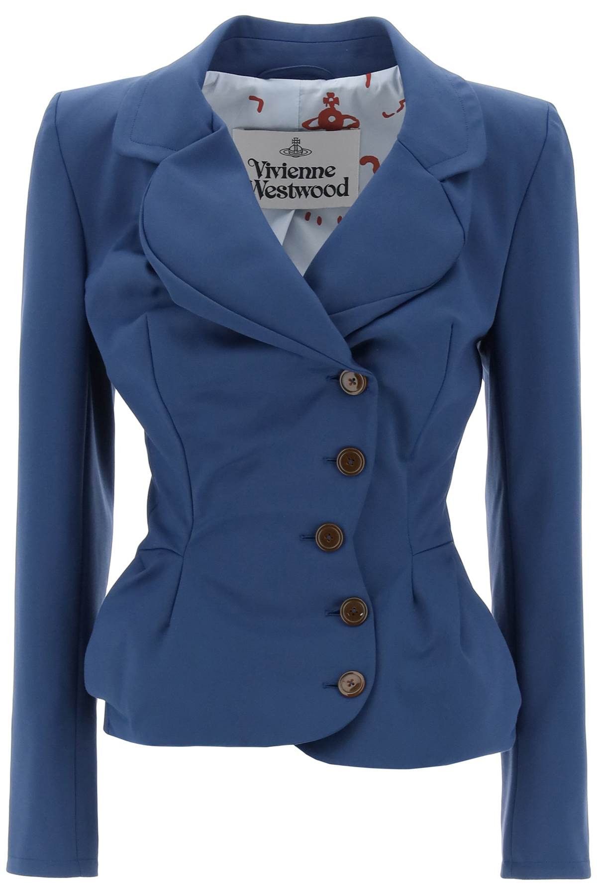 image of Vivienne Westwood Drunken Tailored Draped Jacket in Blue, Women's (Size Medium)