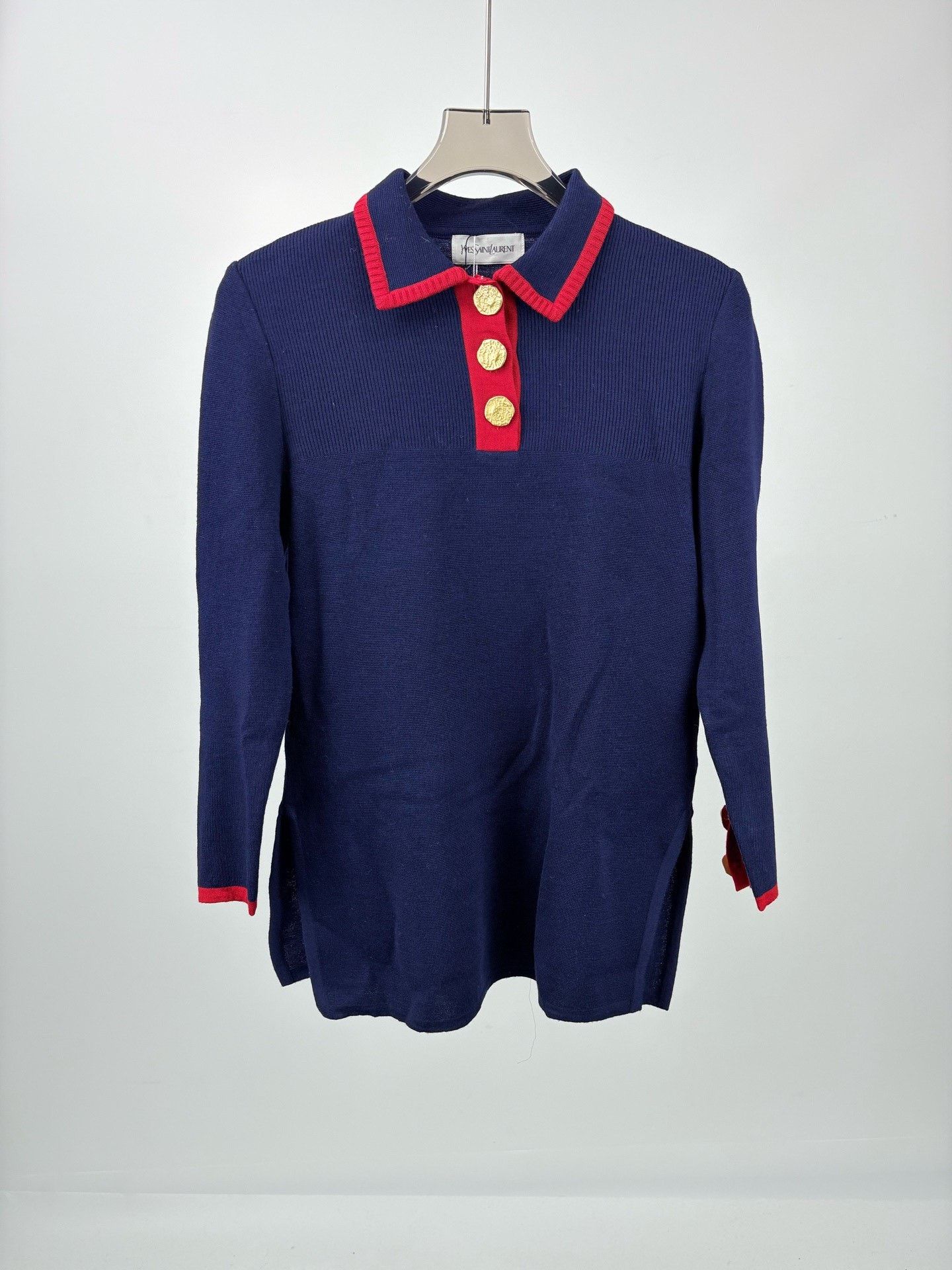 Saint Laurent Paris SAINT LAURENT SLP Gold Button Knit Sweater Size US M / EU 48-50 / 2 - 1 Thumbnail