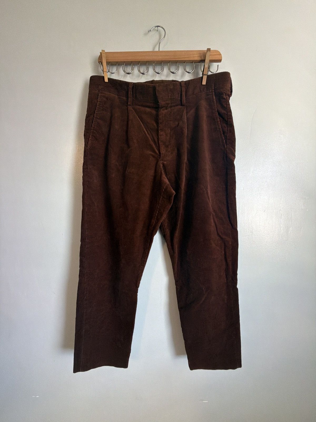 NN07 NN07 Bill Pleated Corduroy Trousers - Dark Brown - 33/32 Size US 33 - 1 Thumbnail