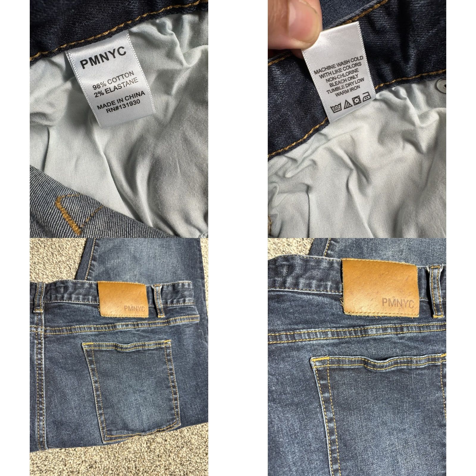 Denime Peter Manning Jeans Mens 38x26 Blue Denim Standard Fit Designer Stretch - Vintage Size US 38 / EU 54 - 8 Thumbnail